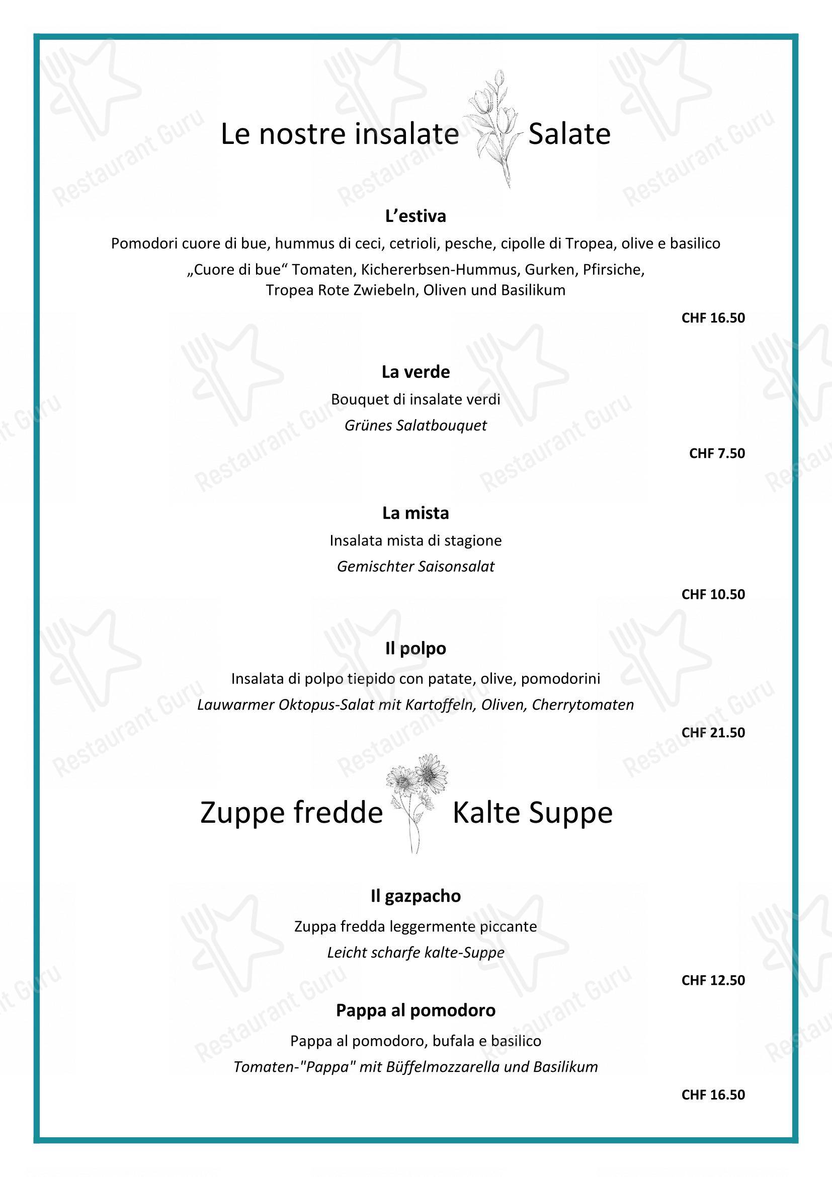 L'Approdo di Mappo in Minusio - Menu