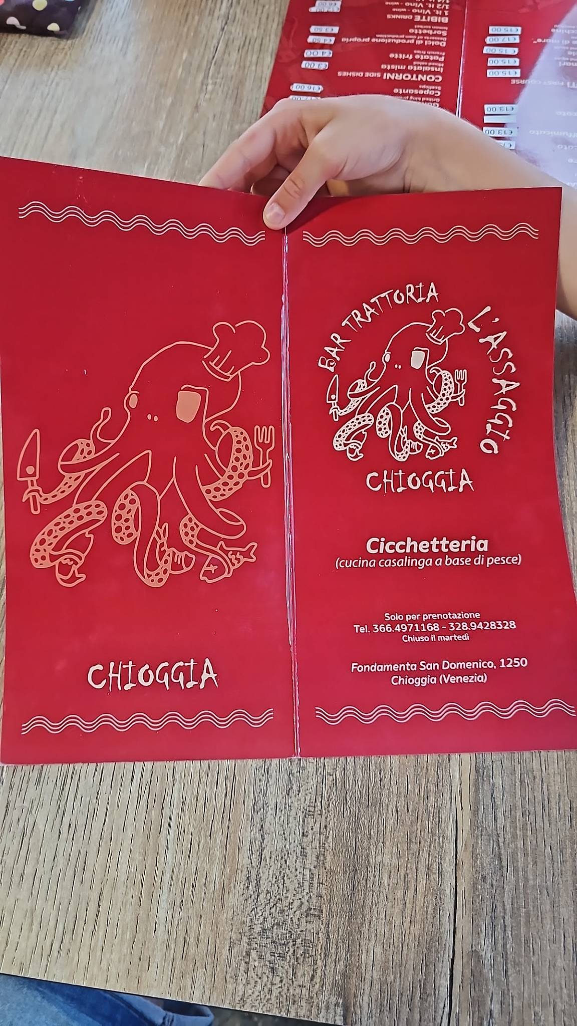 Menu di L'Assaggio 