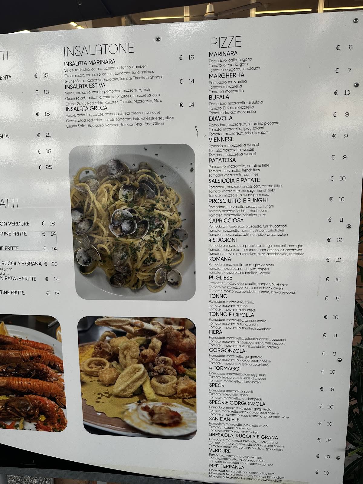 Menu di Le Rondini Ristorante Pizzeria 