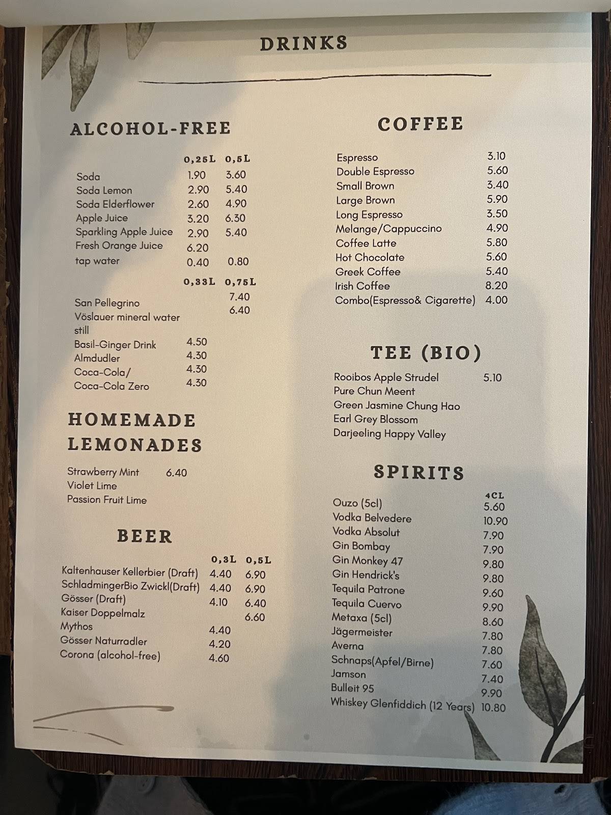 Menu de LETO Restaurant