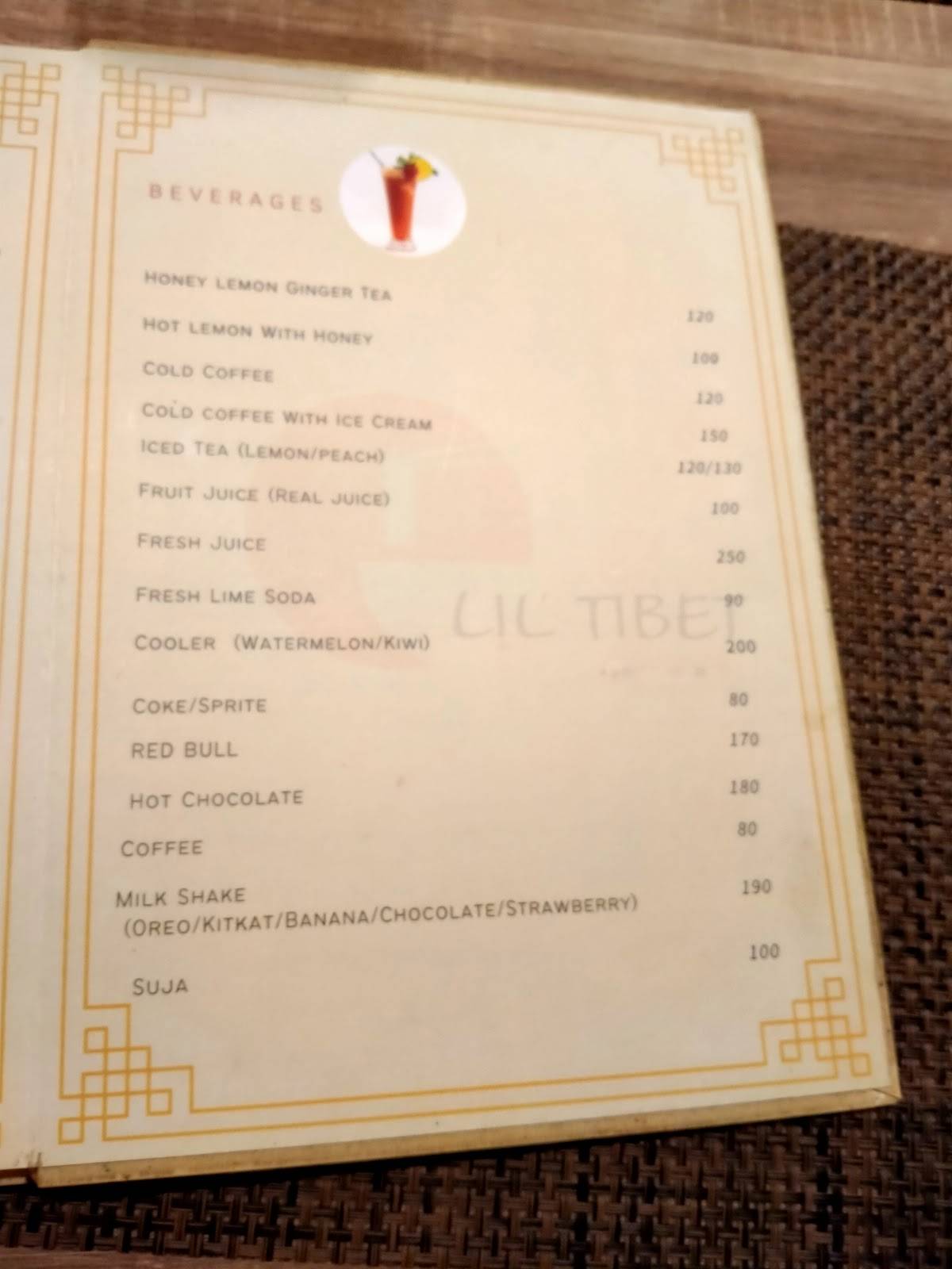 LIL' TIBET menu