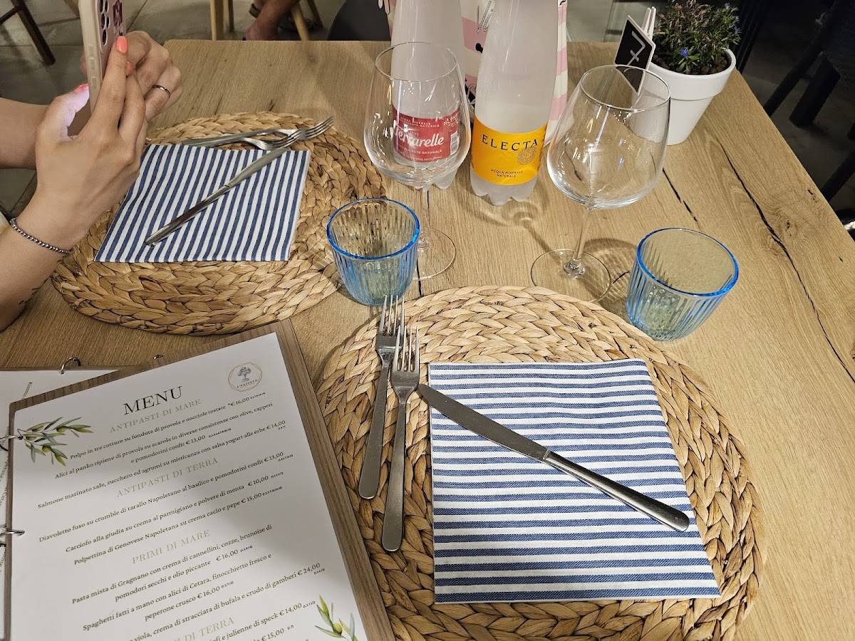 Menu di L'Uliveto sea view restaurant 