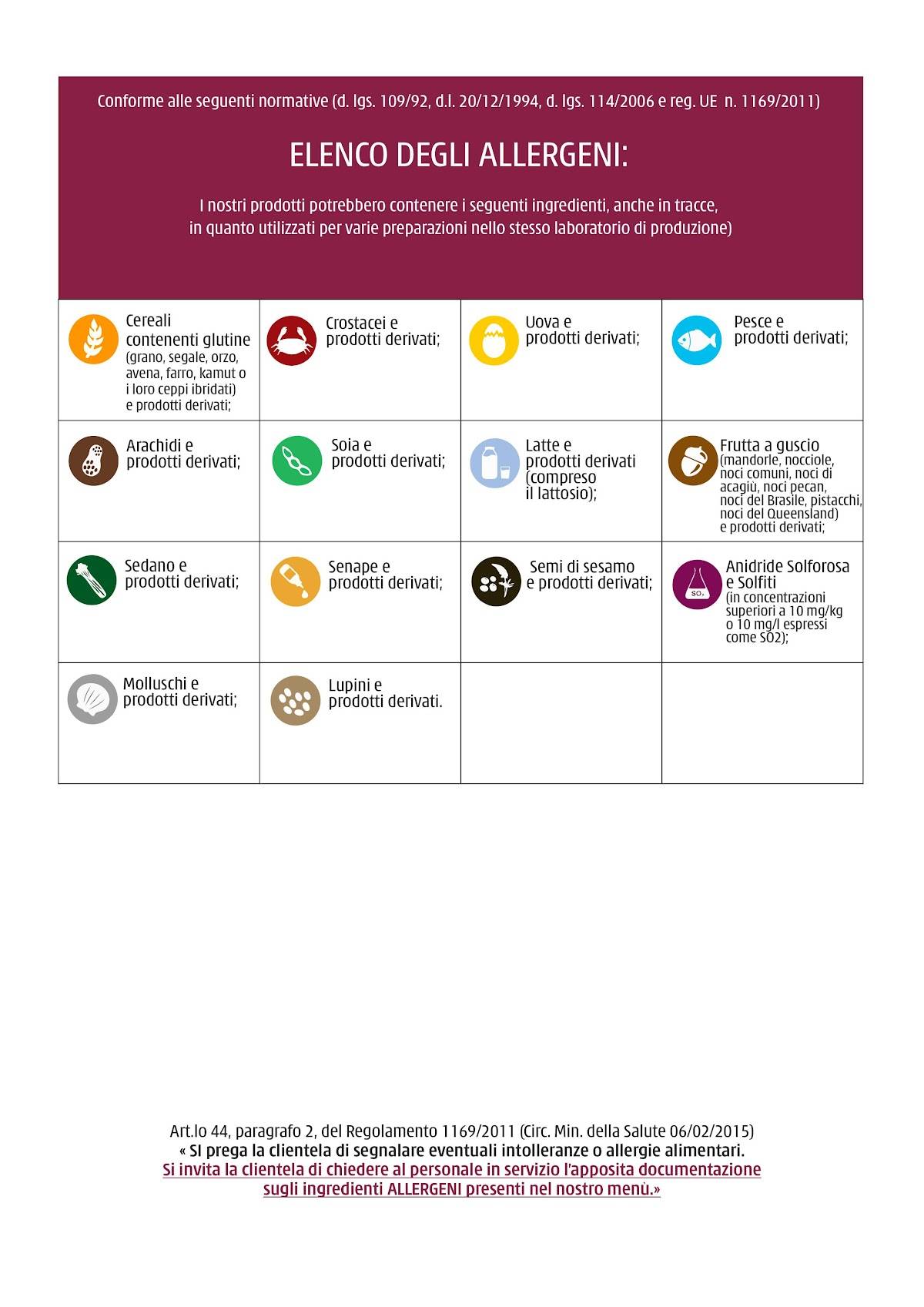 Menu di La Baracca Rimini 