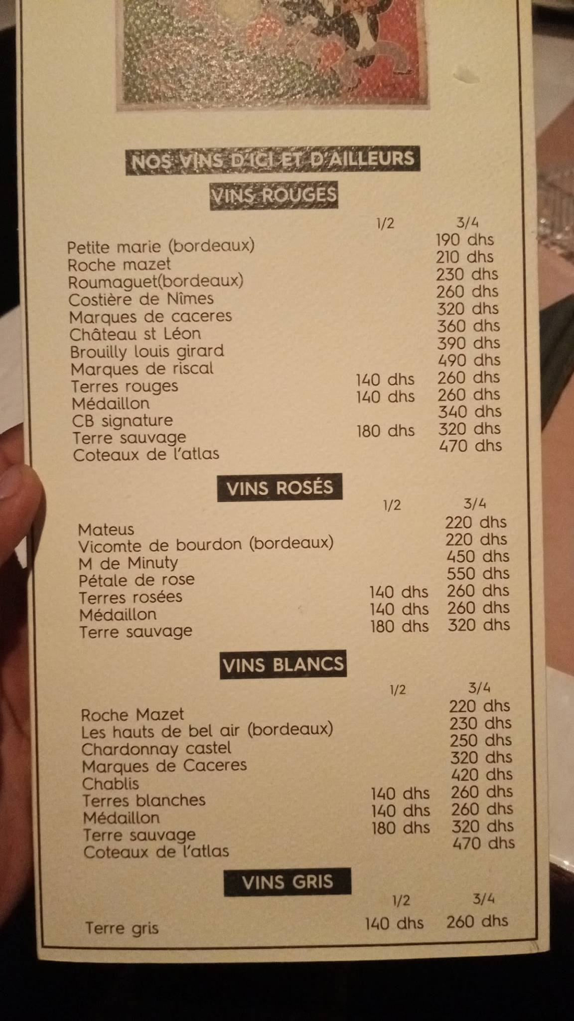 Menu de La Bodega Toro Loco