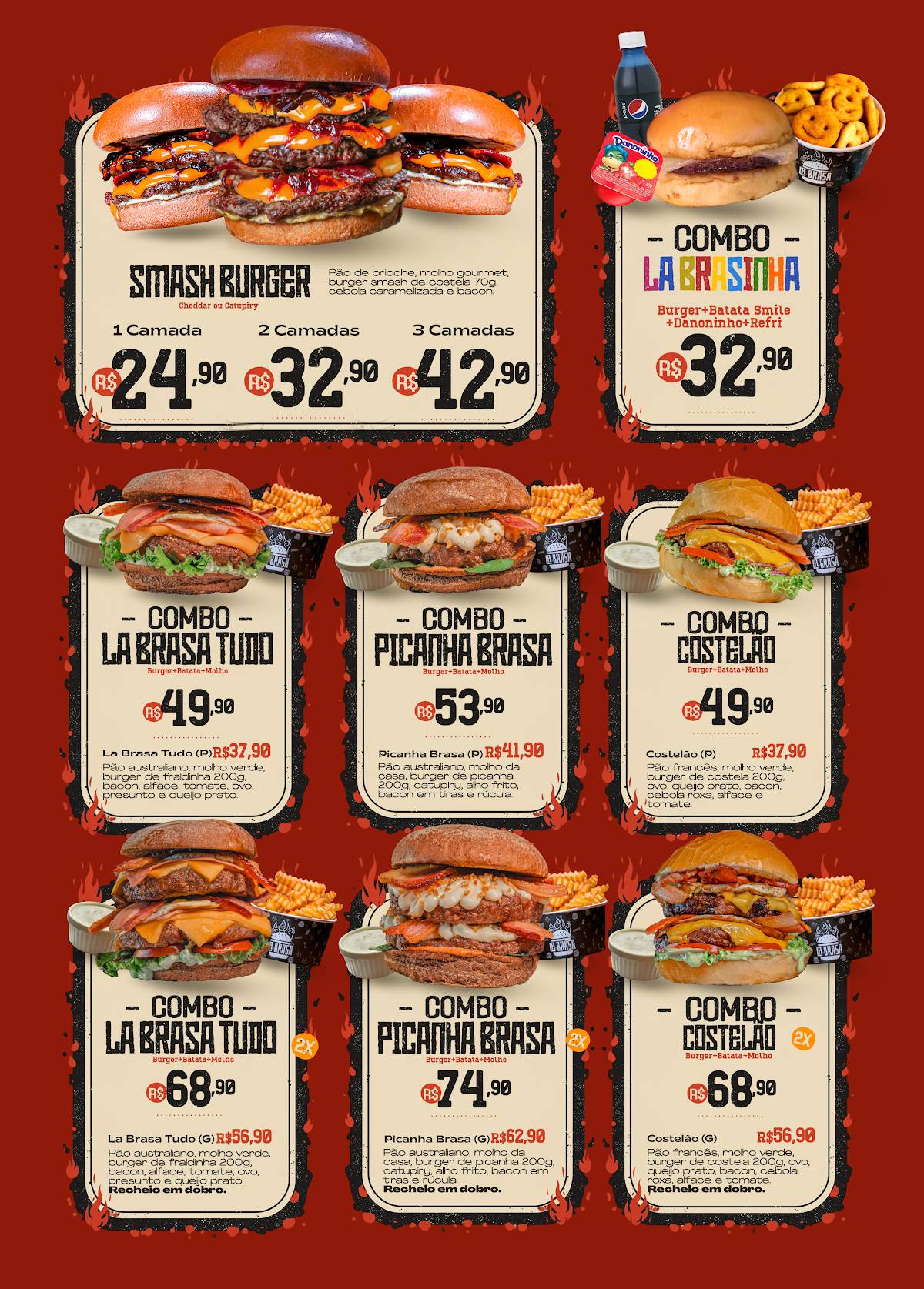 La Brasa Burger Cascavel cardápio