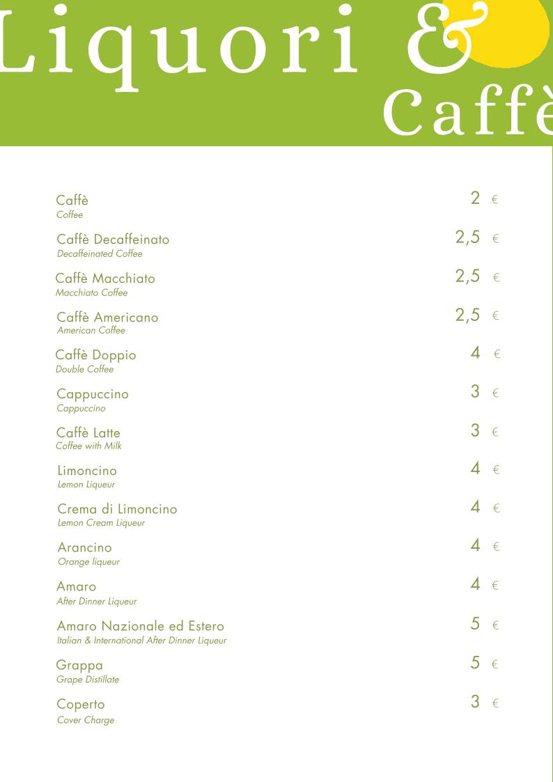 Menu di La Corte dei Limoni 