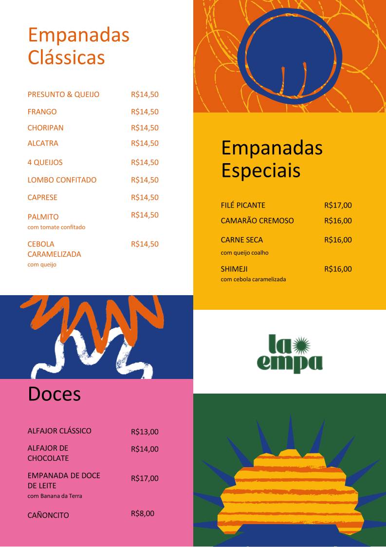 La Empa cardápio
