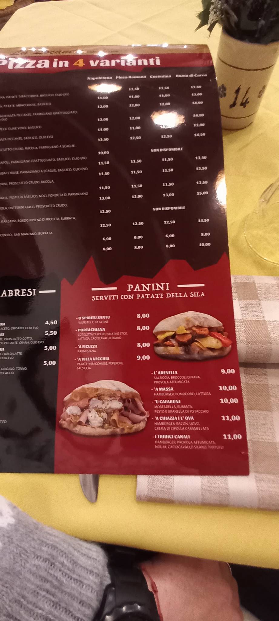 Menu di La Locanda Via G. Galliano - Ristorante Pinseria 