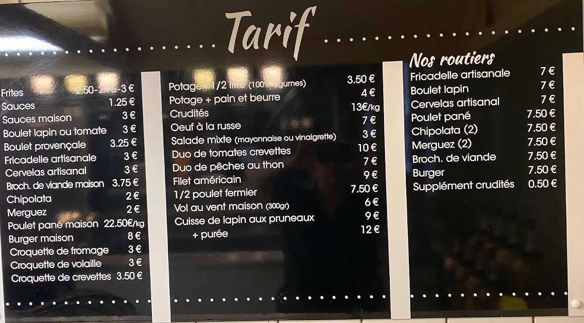 Menu Au La M Re Berthe Li Ge Rue De Stavelot