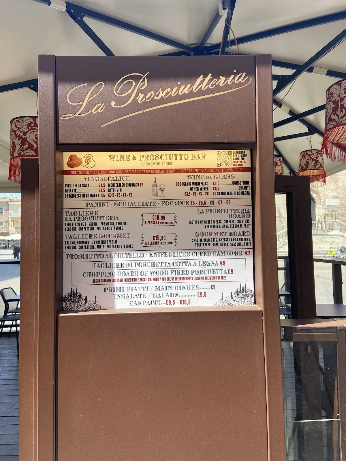 Menu di La Prosciutteria Rimini 