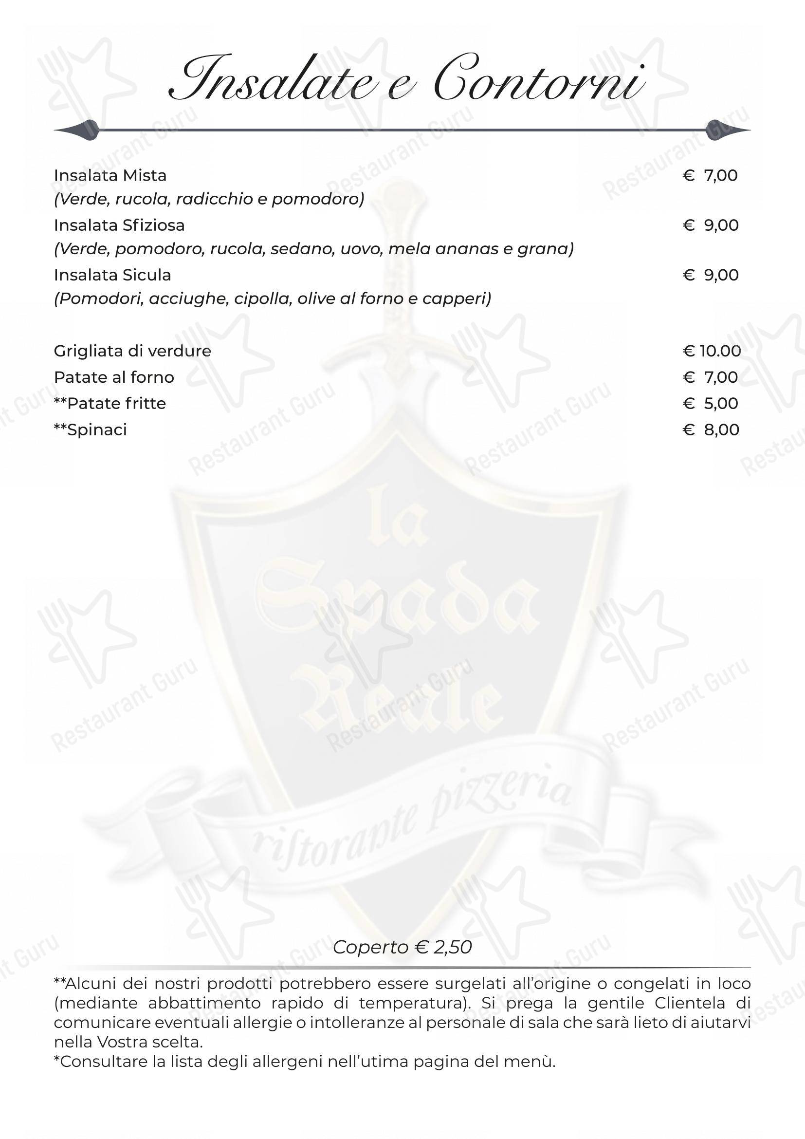 La Spada Reale in Torino - Menu