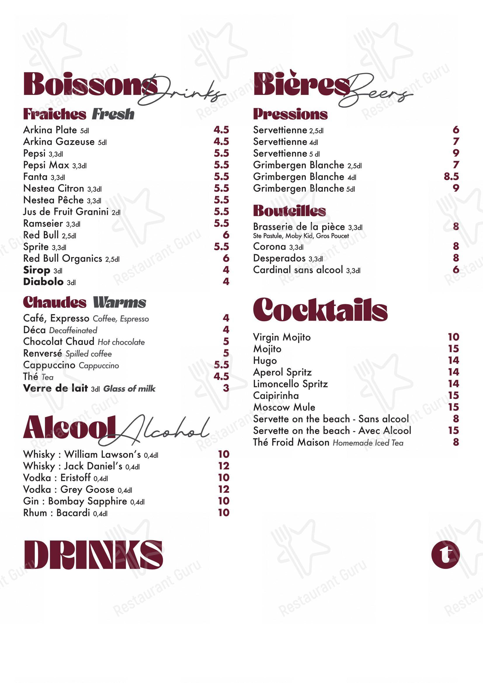 菜单 per La Table Grenat ristorante
