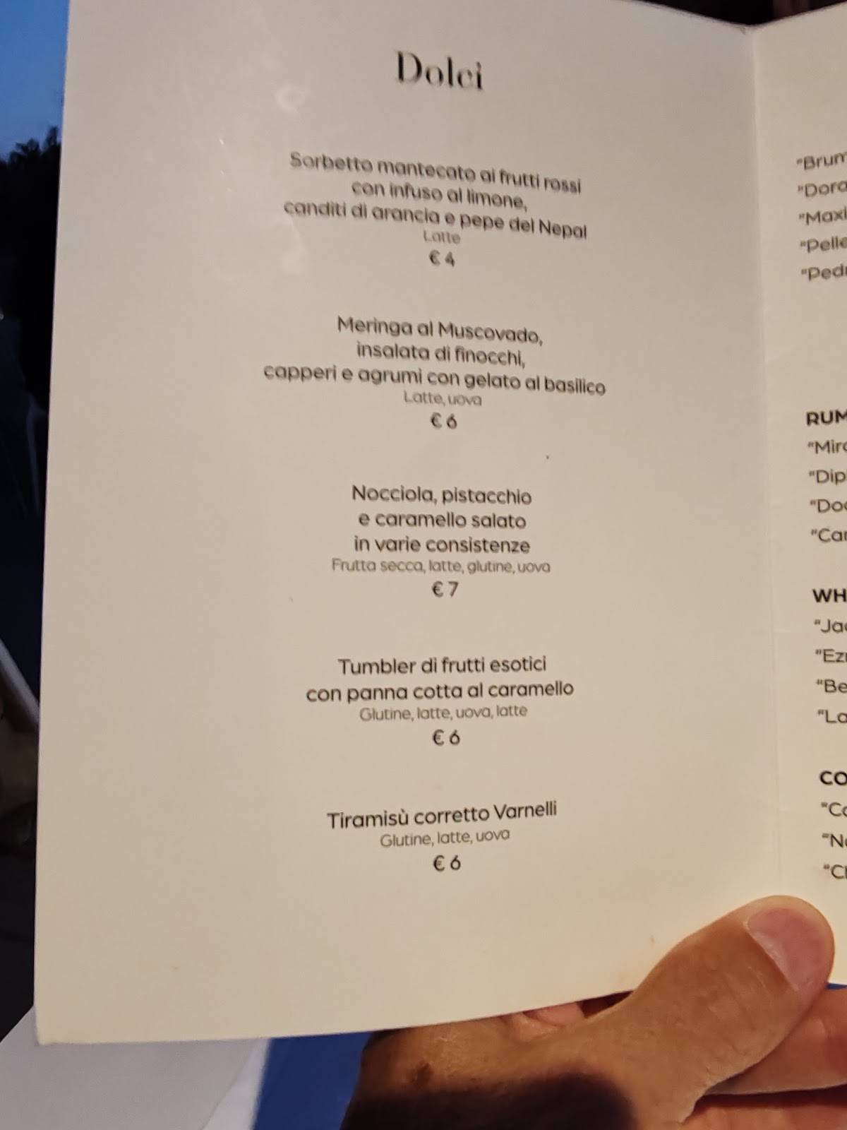 Menu di Ristorante La Torre 