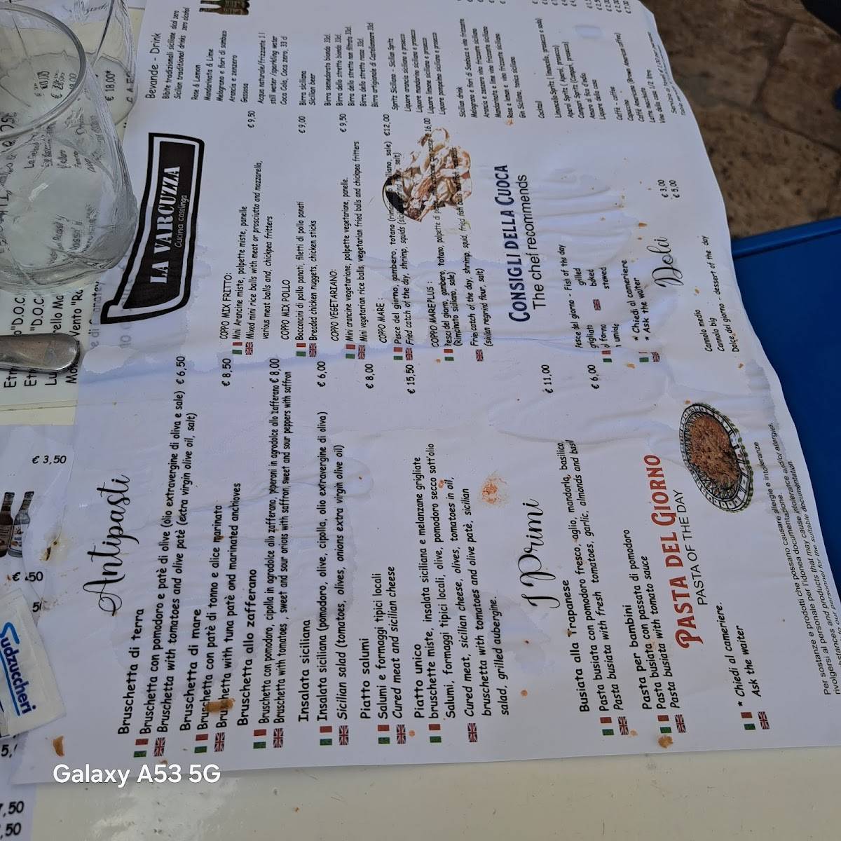 Menu di La Varcuzza 