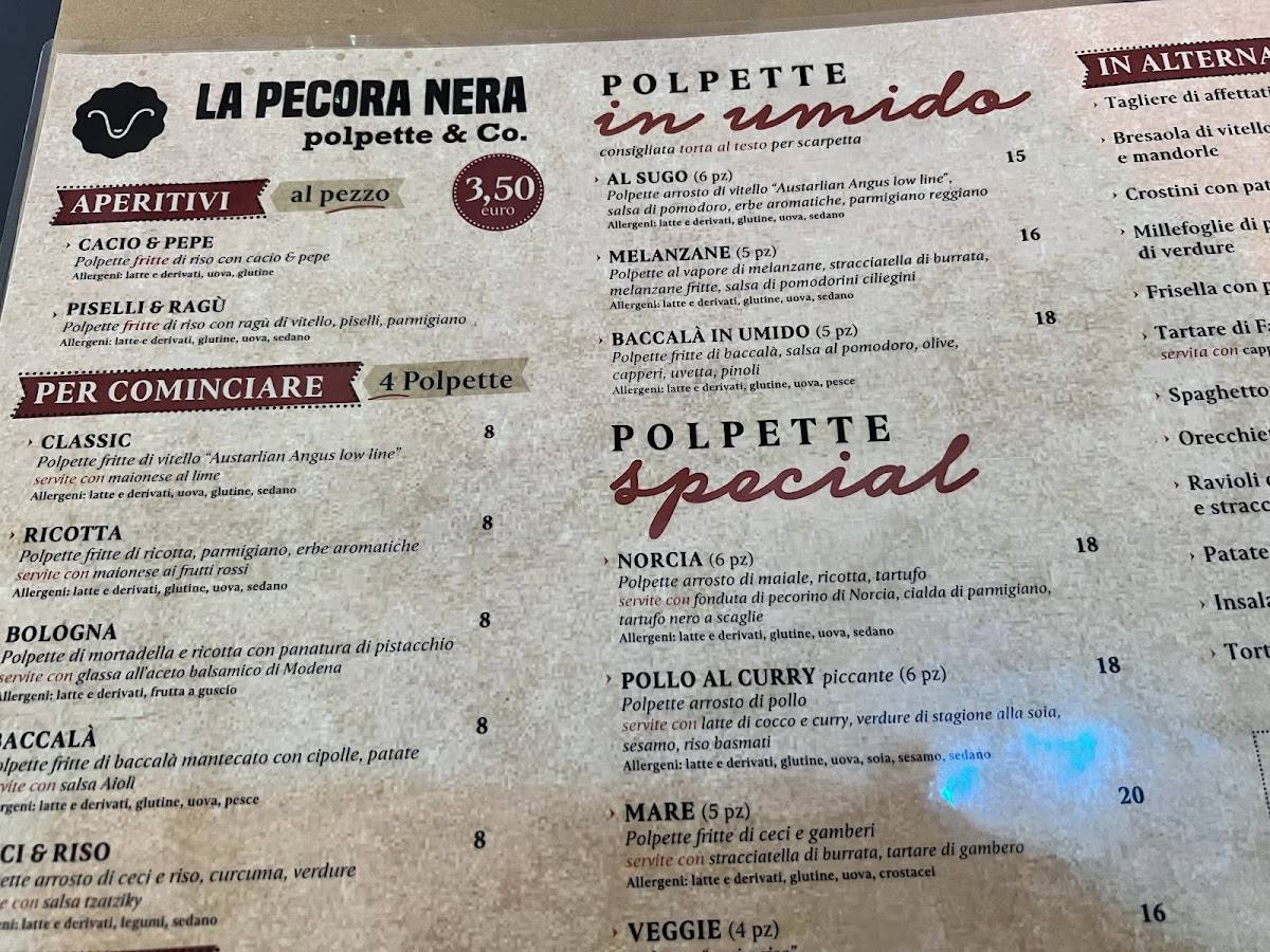 Menu di La Pecora Nera Polpette & Co. 