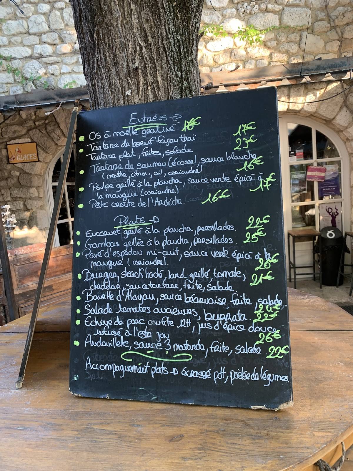 Menu de L'absinthe