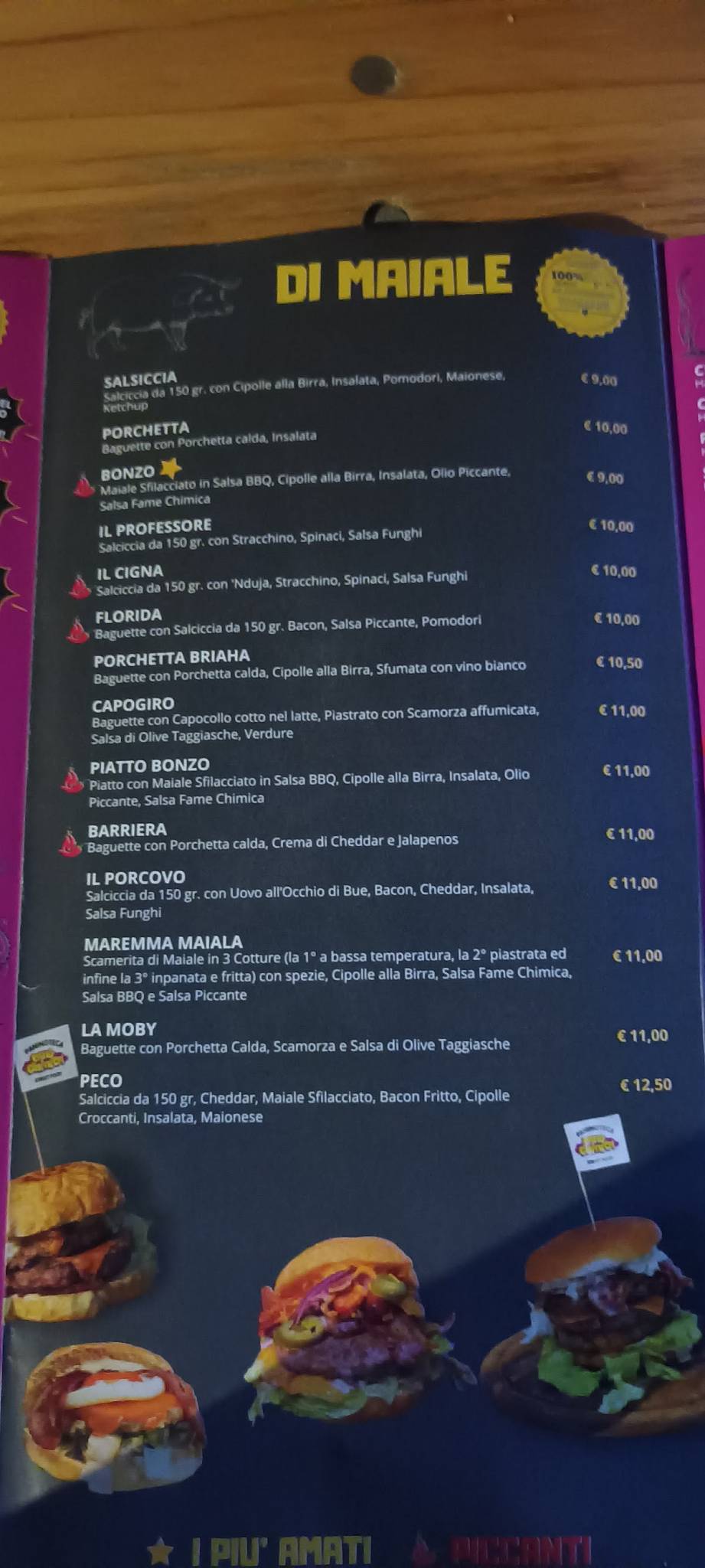 Menu di Fame Chimica Elba 