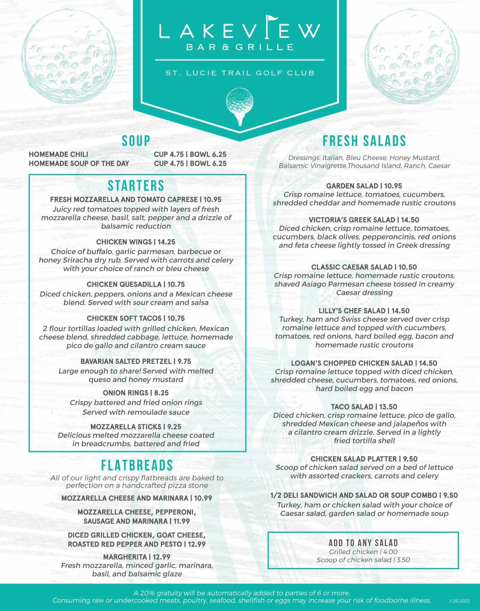 Menu at Lakeview Bar & Grille, Port St. Lucie