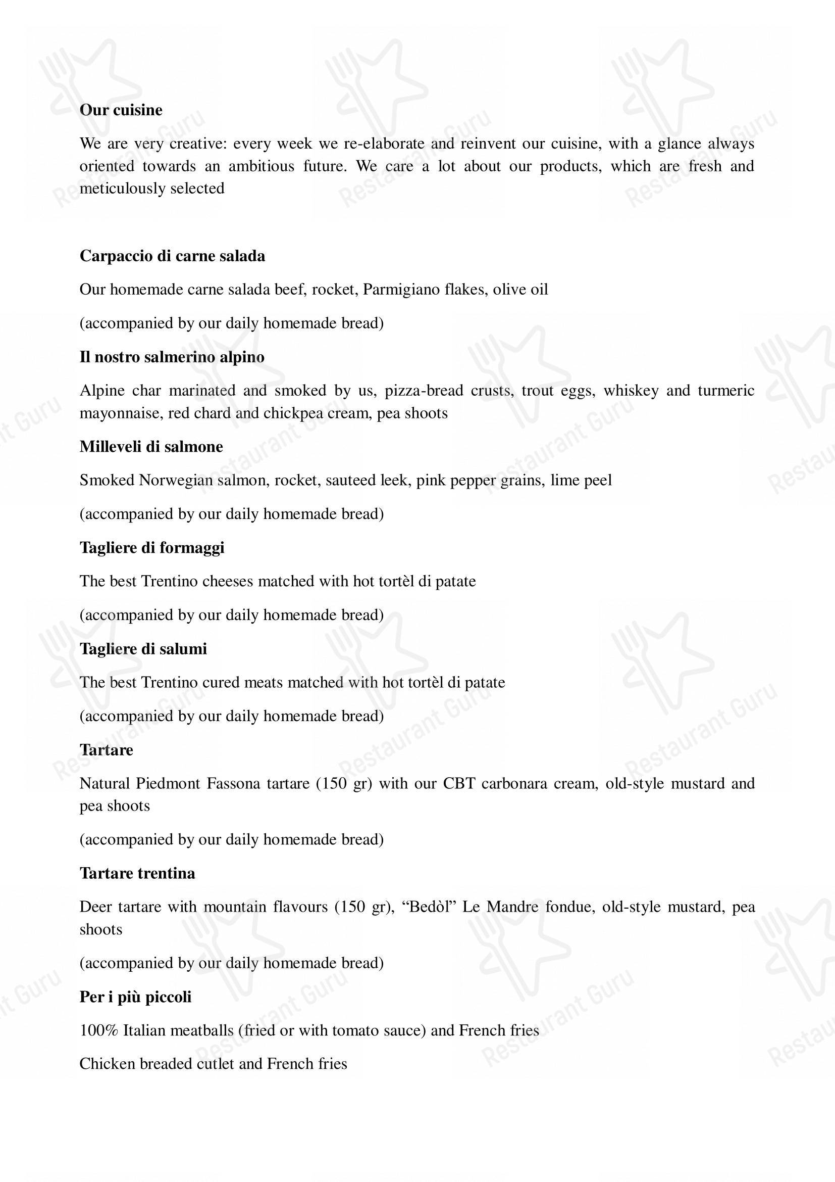 Menu bar per Lanterna Pizzeria & Brew Pub in Montagnaga