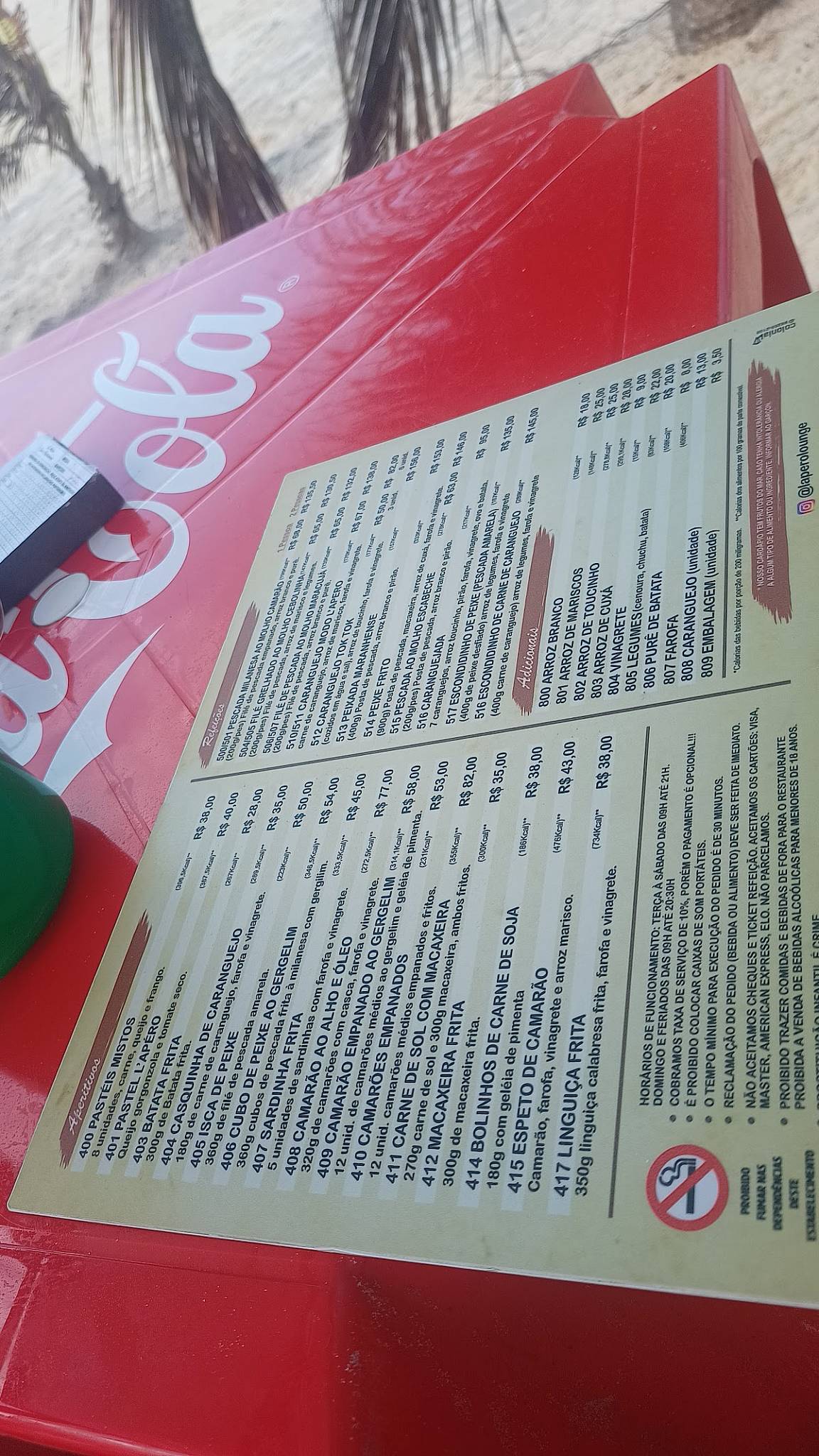 L'apero cardápio