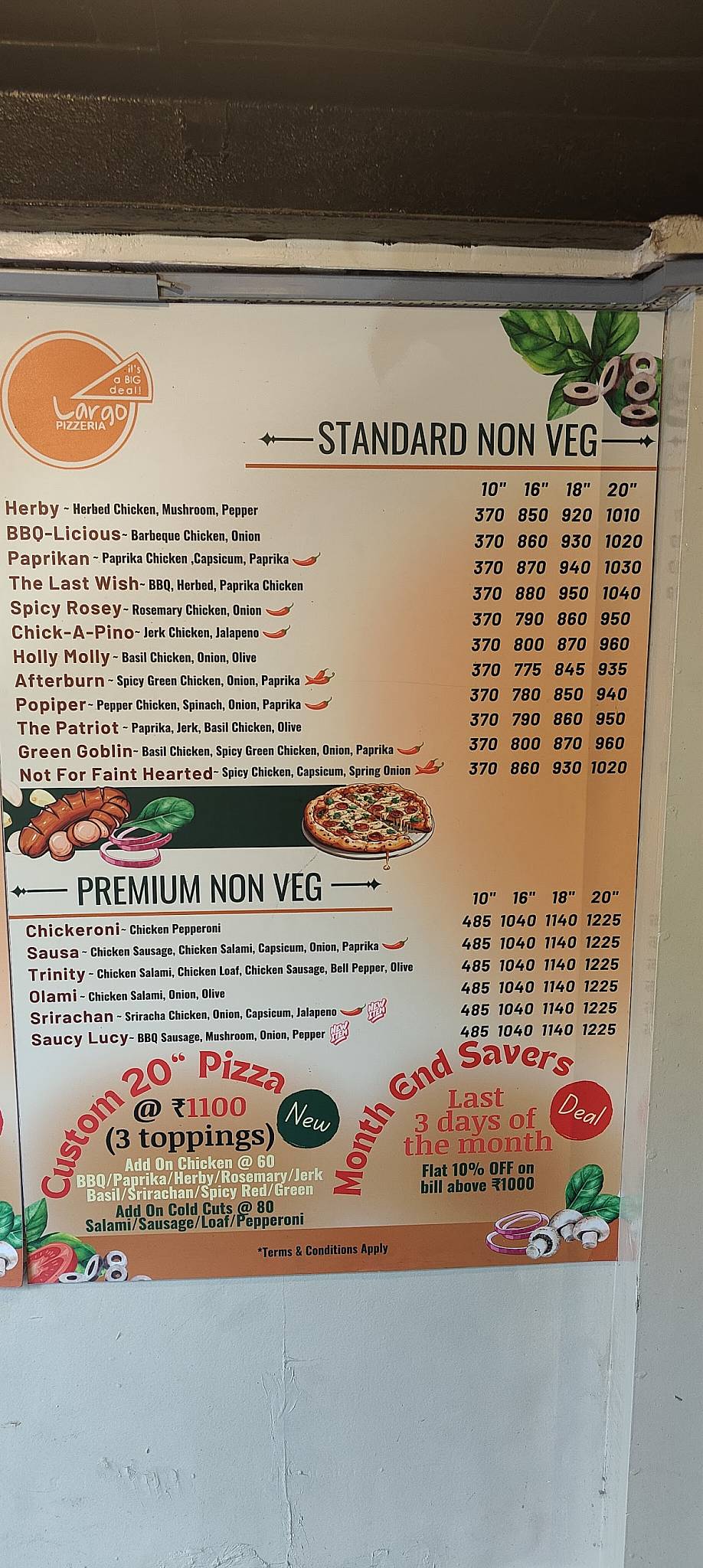 Largo Pizzeria, Salunke Vihar menu