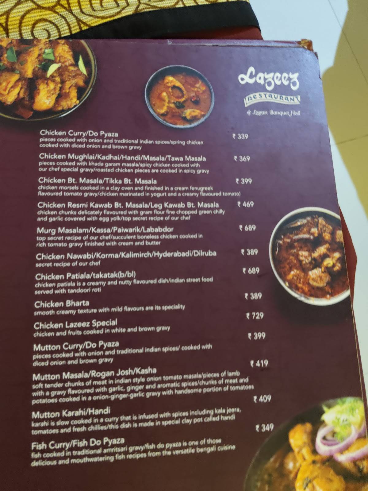 Lazeez Restaurant menu