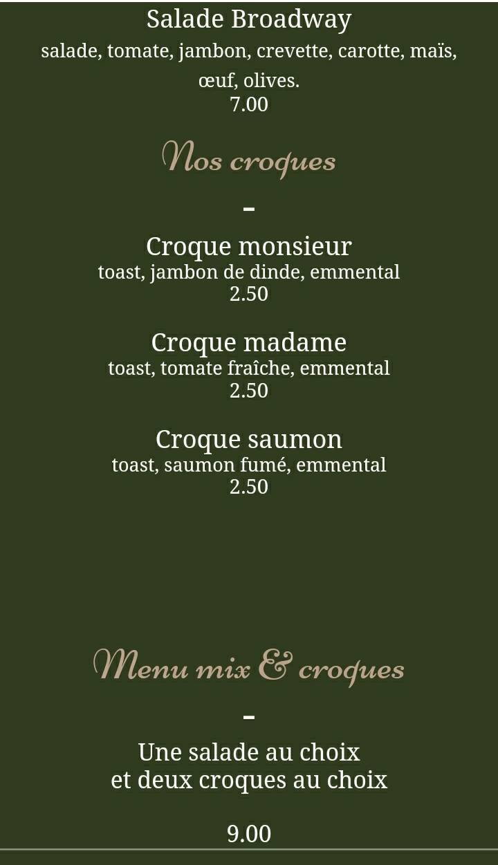Menu de Broadway pizza