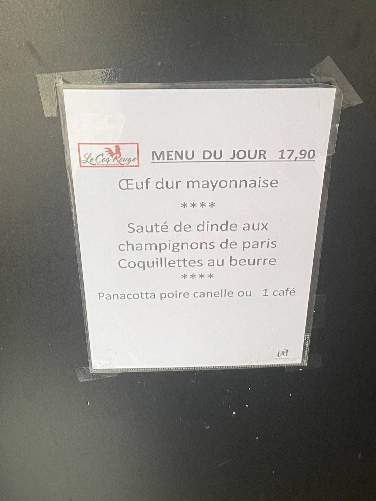 Menu de Le Coq Rouge