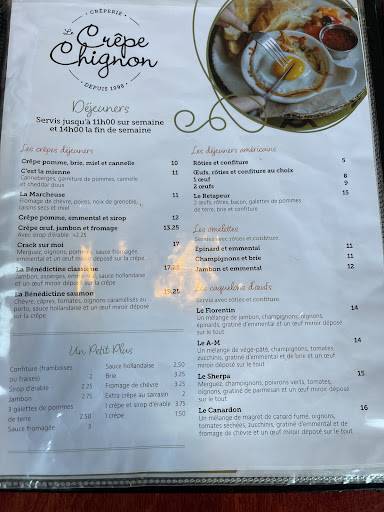 Menu de Le Crêpe Chignon