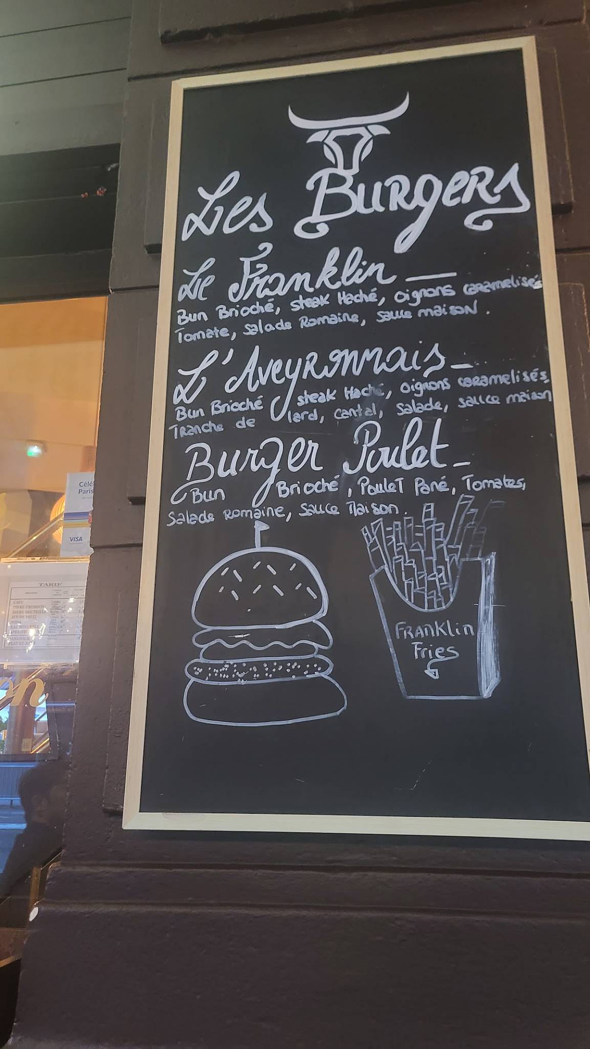 Menu de Le Franklin