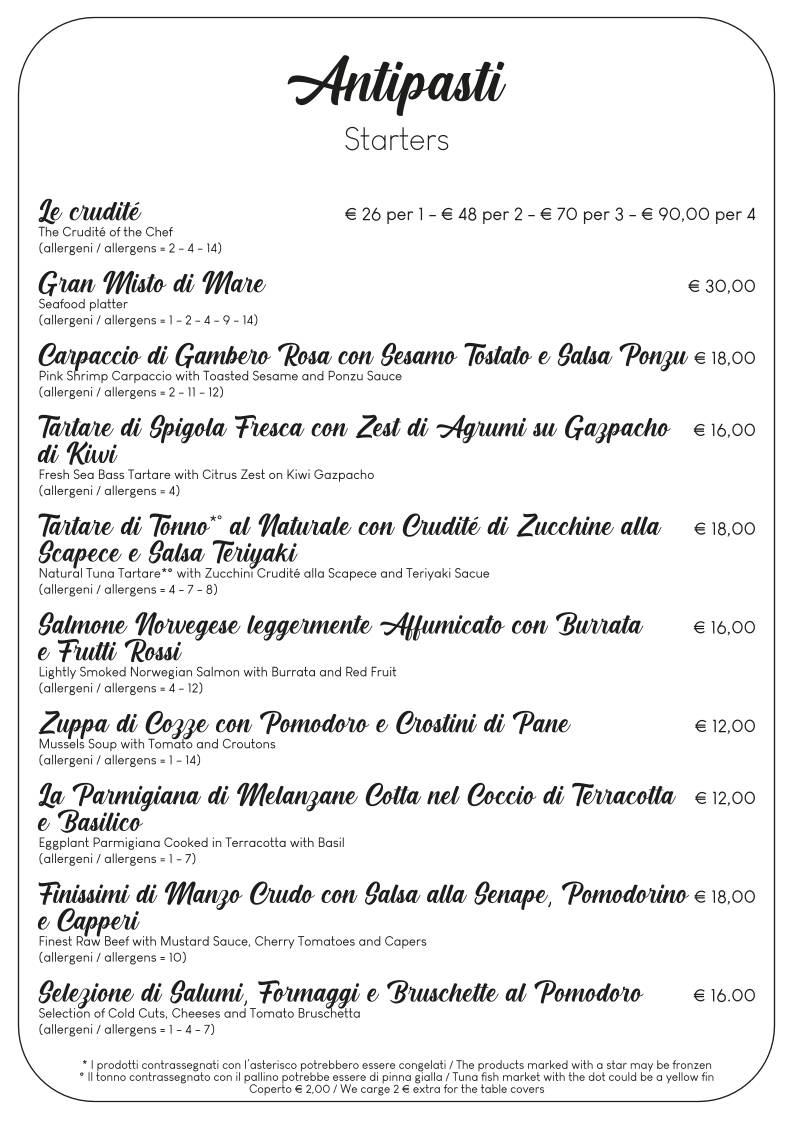 Menu di Le Isole Ristorante 