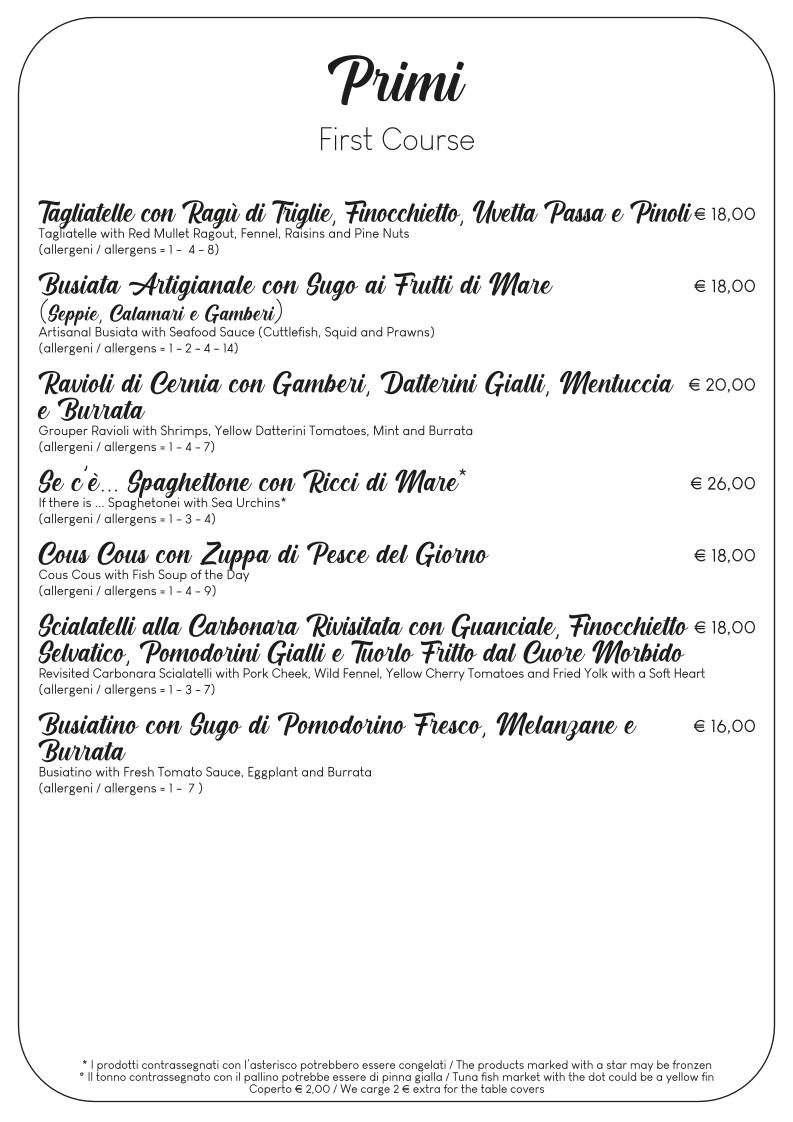 Menu di Le Isole Ristorante 