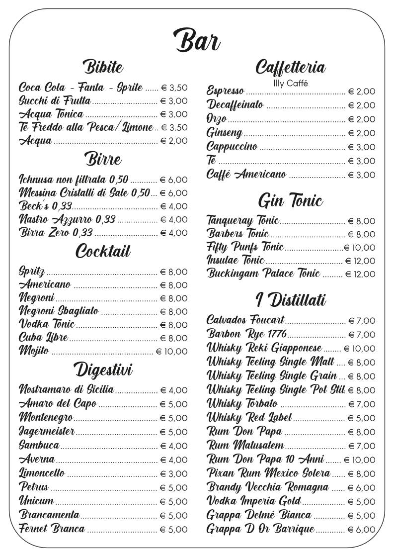 Menu di Le Isole Ristorante 