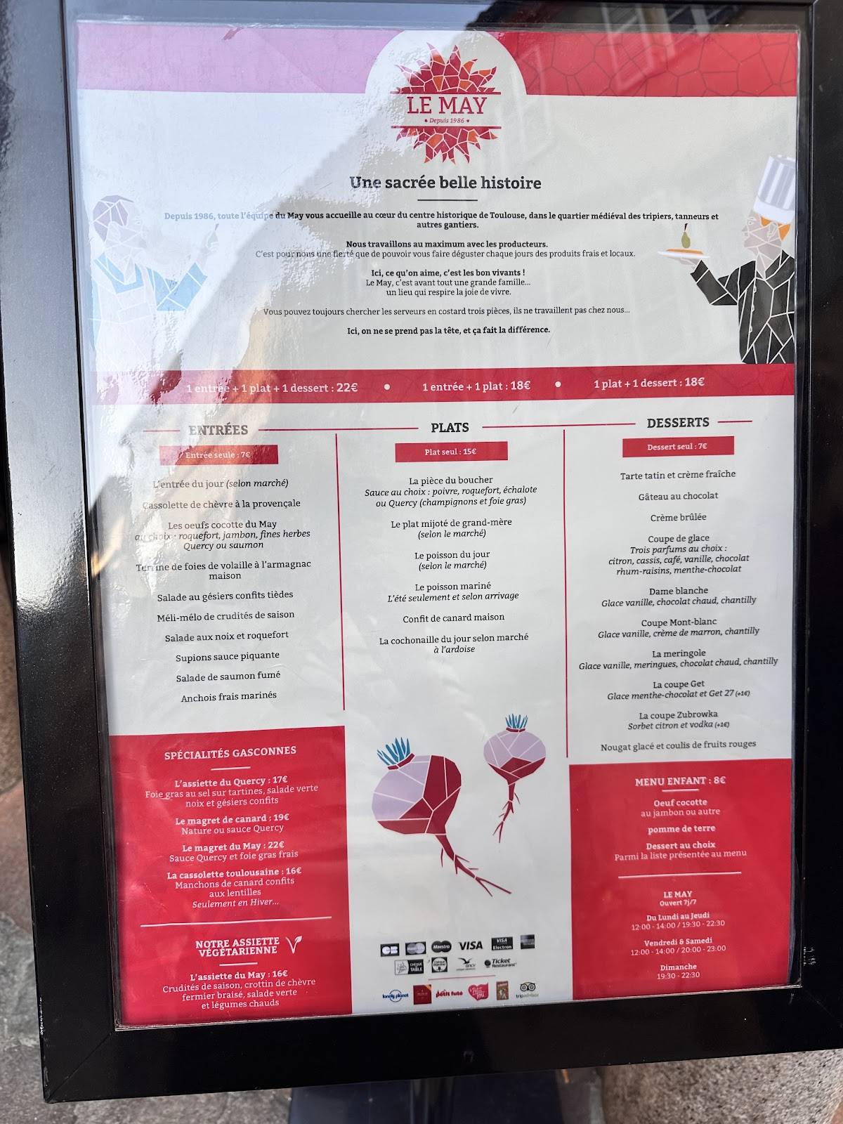 Menu de Le MAY