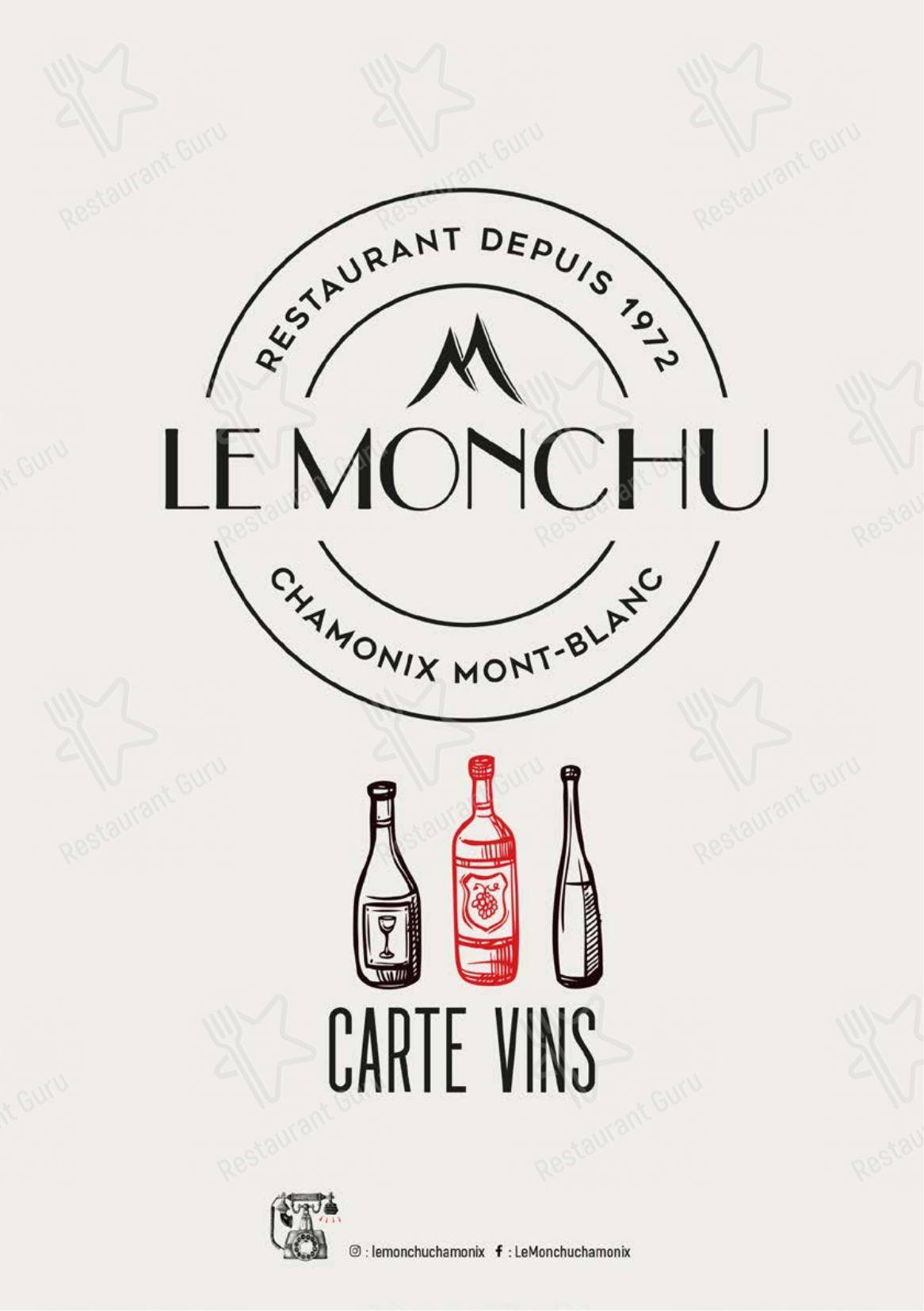 Основное меню pour Le Monchu restaurant
