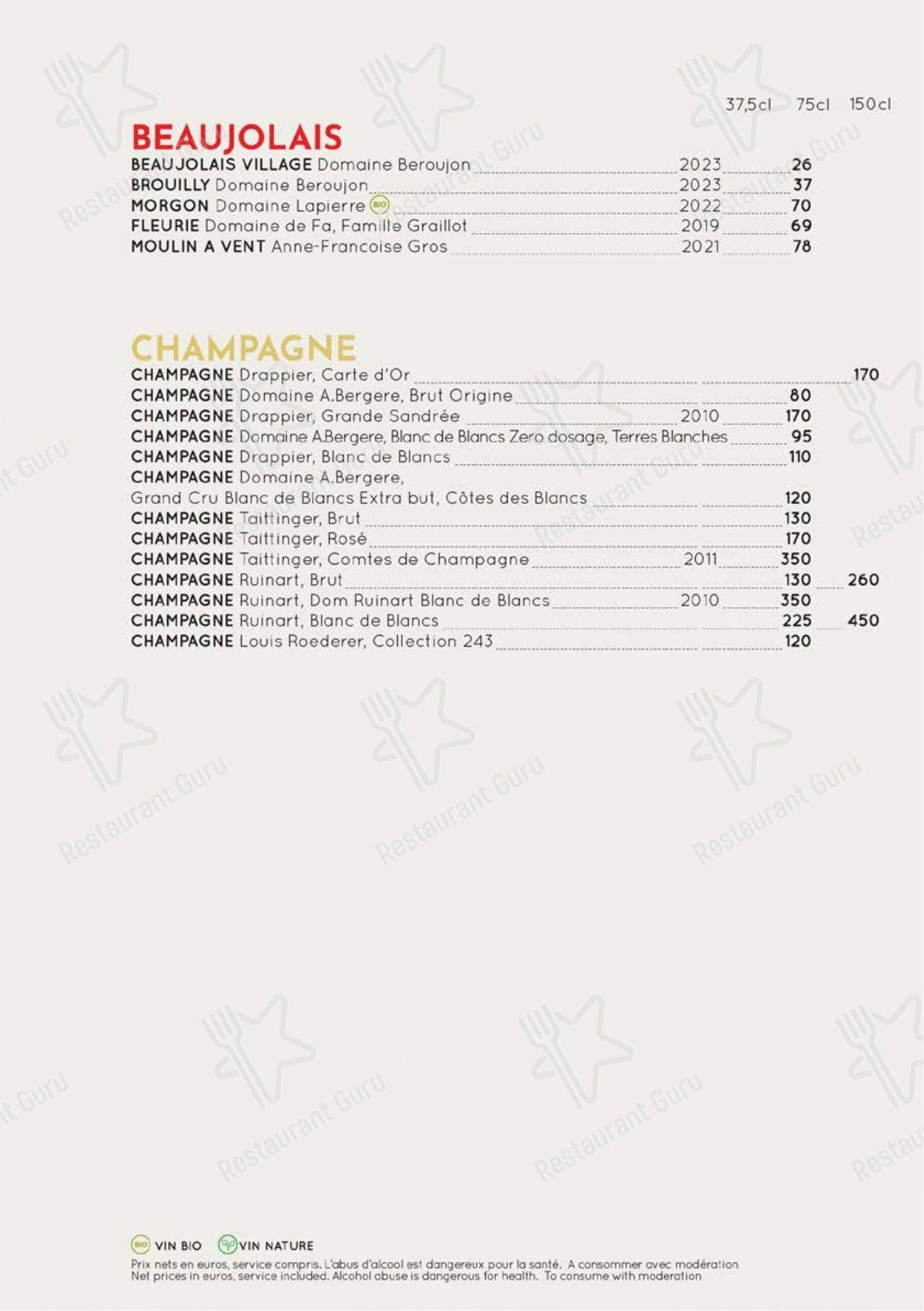 Menu pour Le Monchu - Основное меню