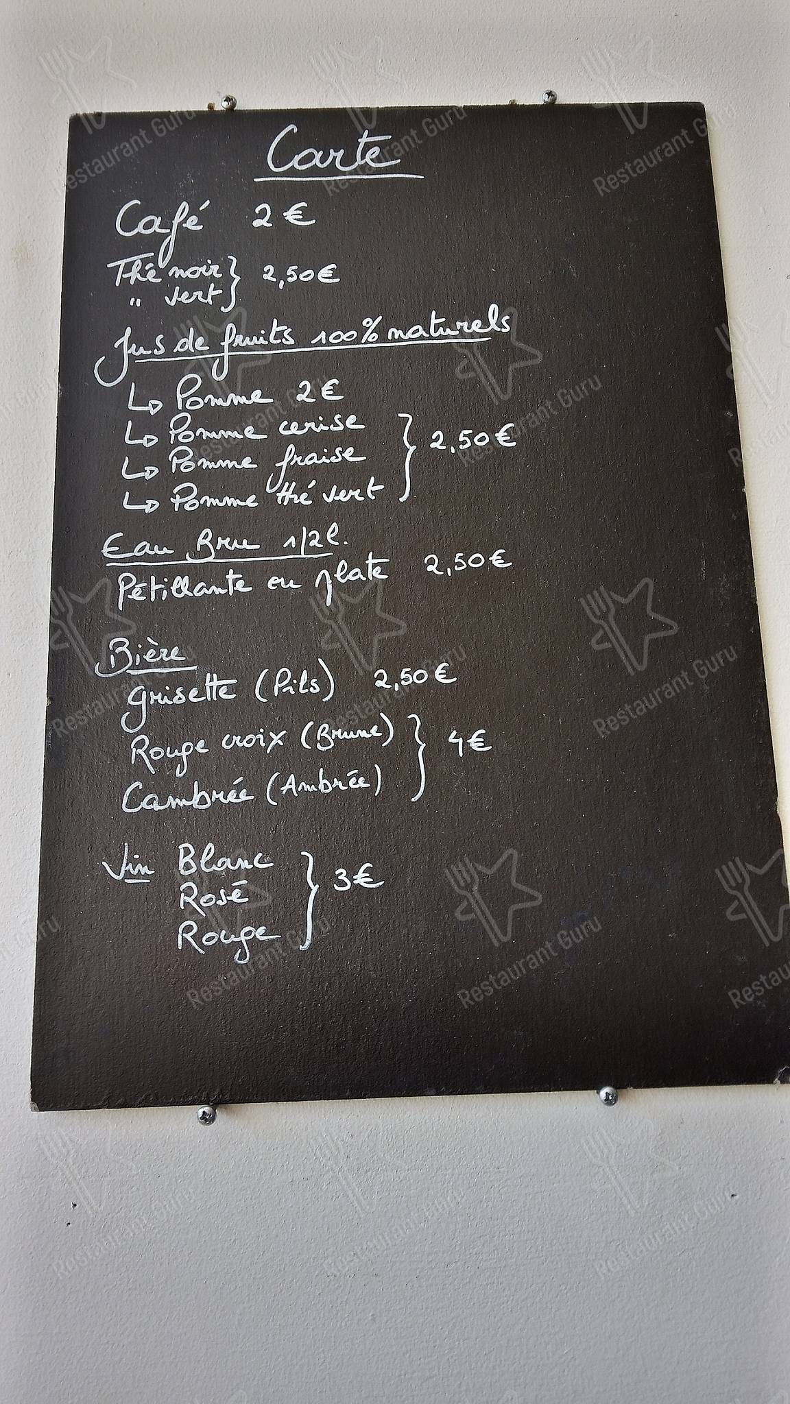 Menu de Le Péristyle