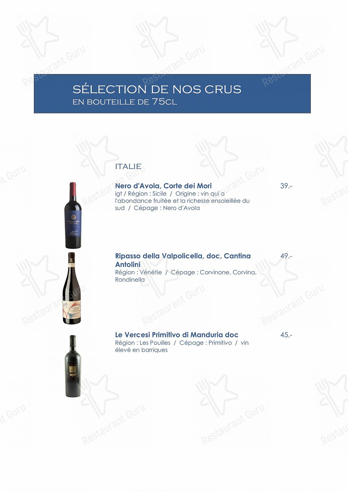 Menu di Hôtel-Restaurant Le Raisin