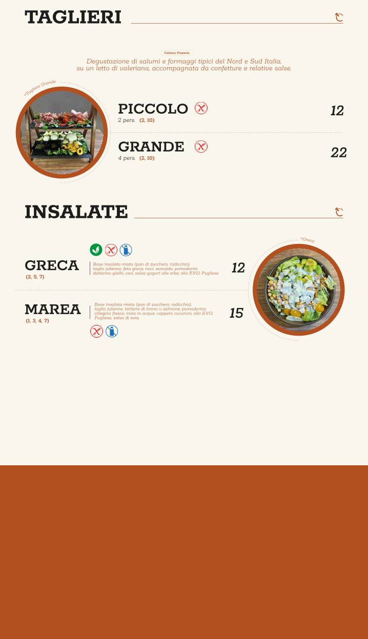 Menu di Pizzeria Celsius Lecce 