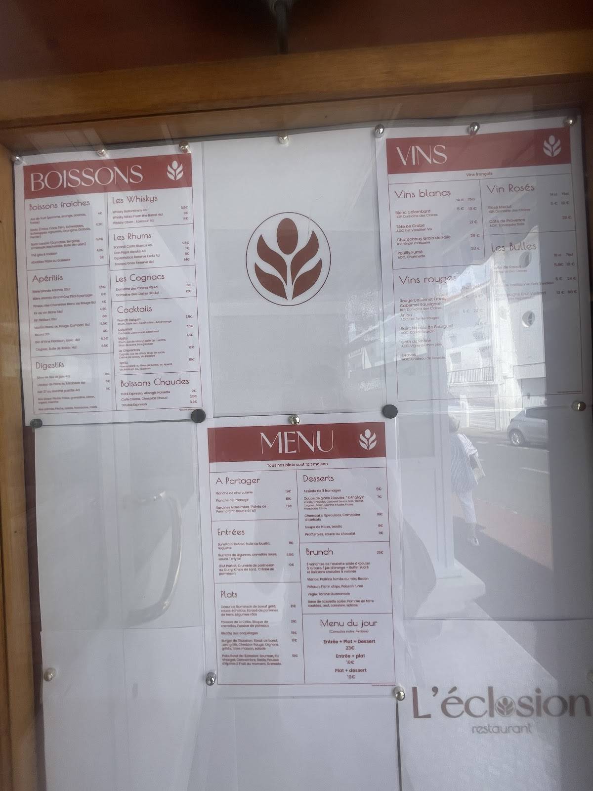 Menu de L'éclosion