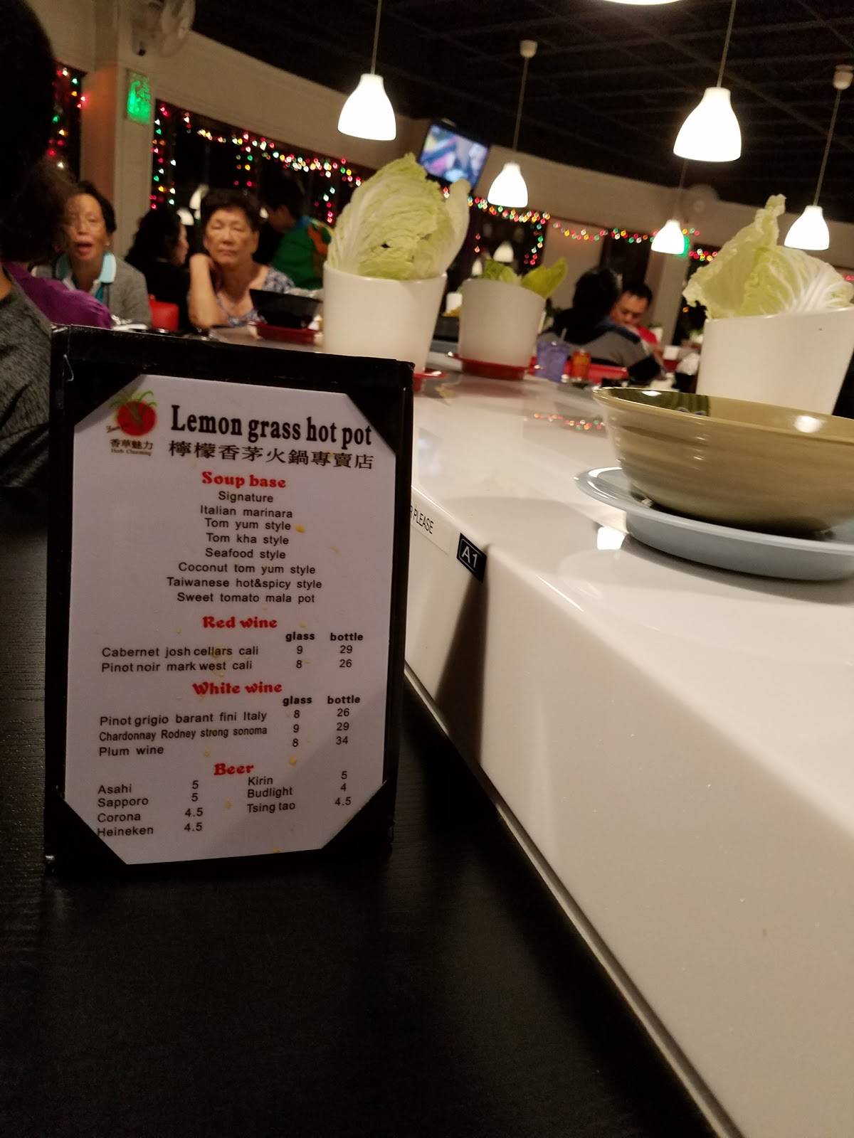 Menu at Lemongrass Hot Pot restaurant, Boca Raton