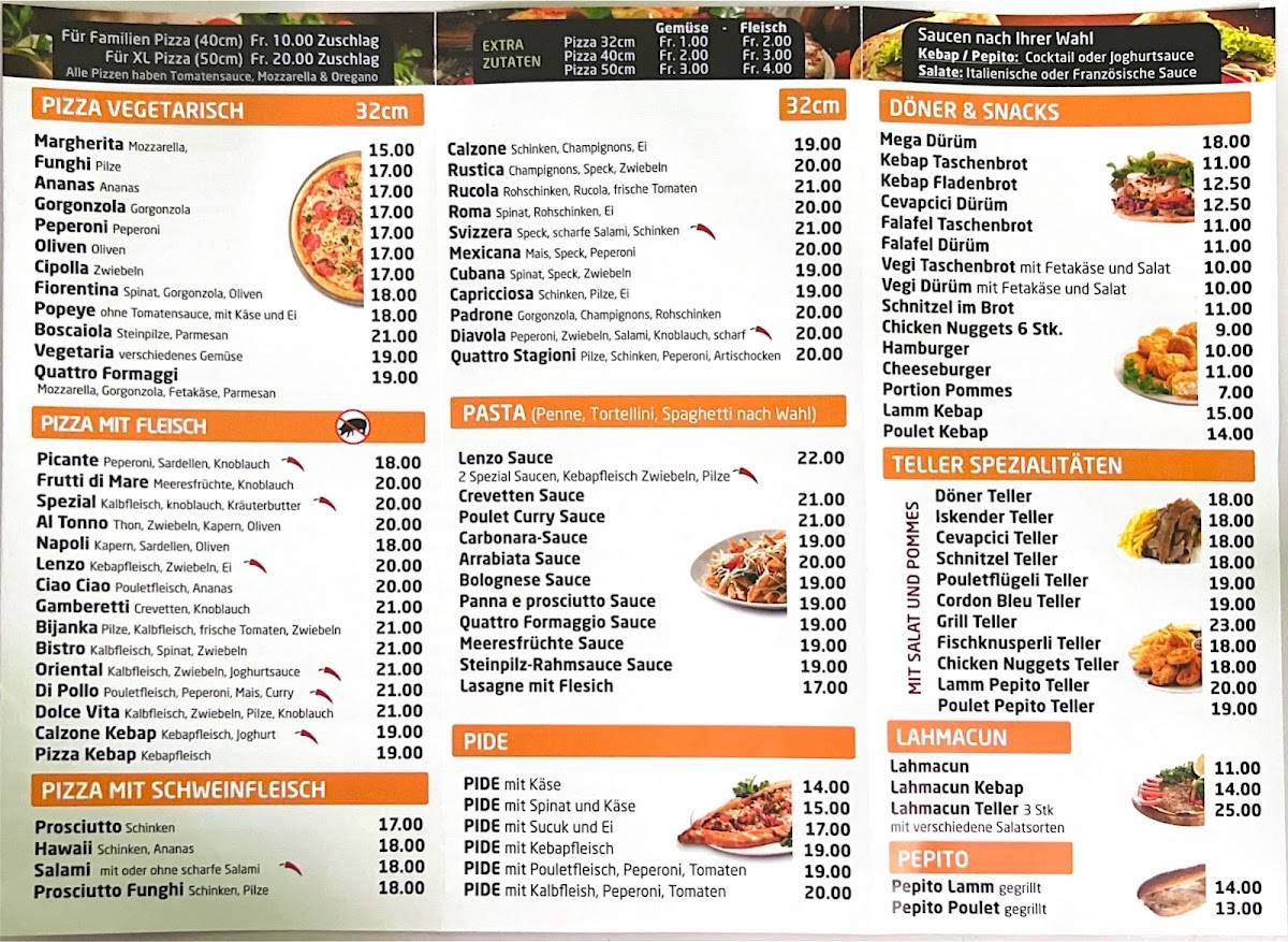 Menu di Lenzo Palace 