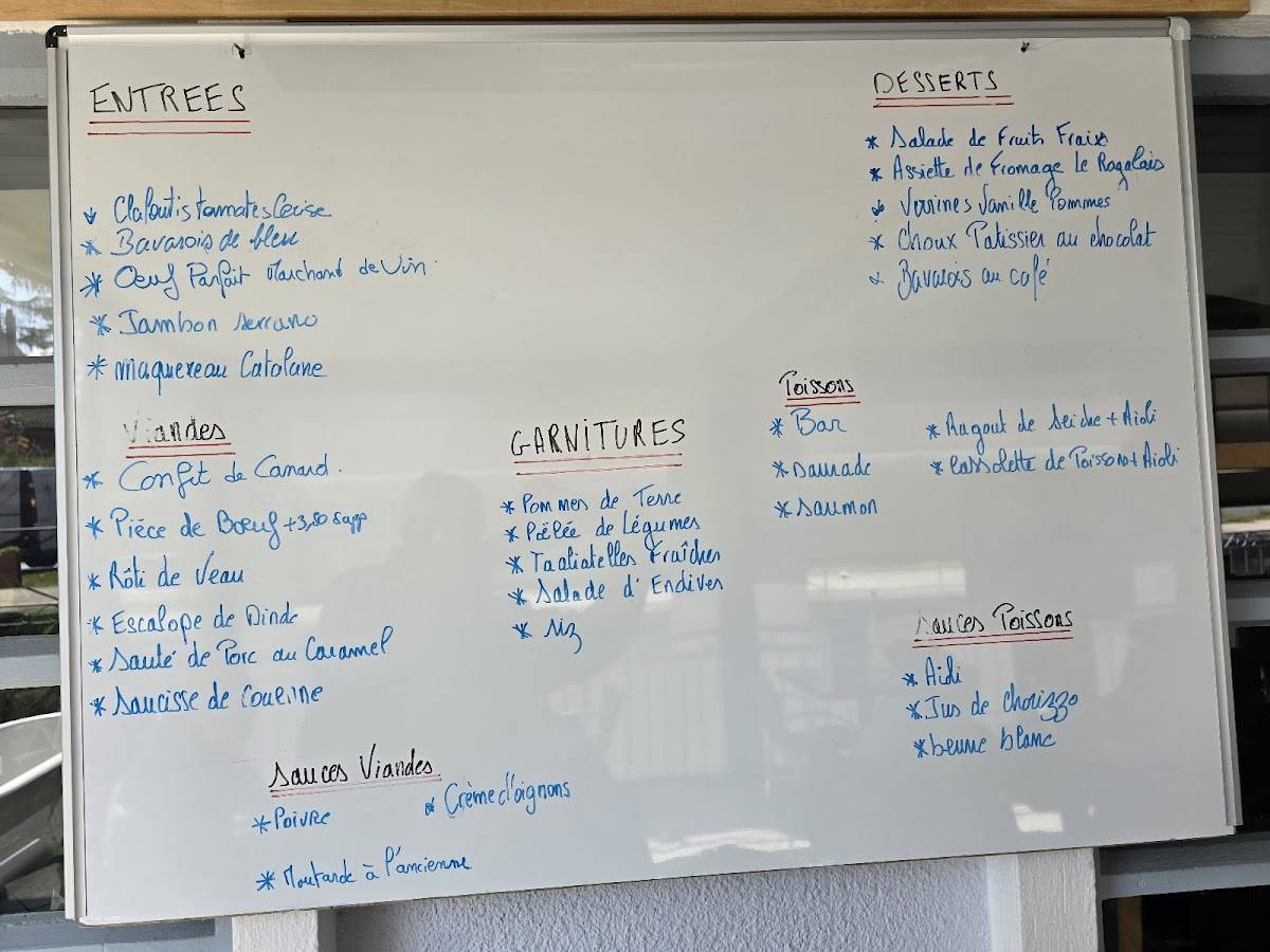 Menu de Les Bains Douches