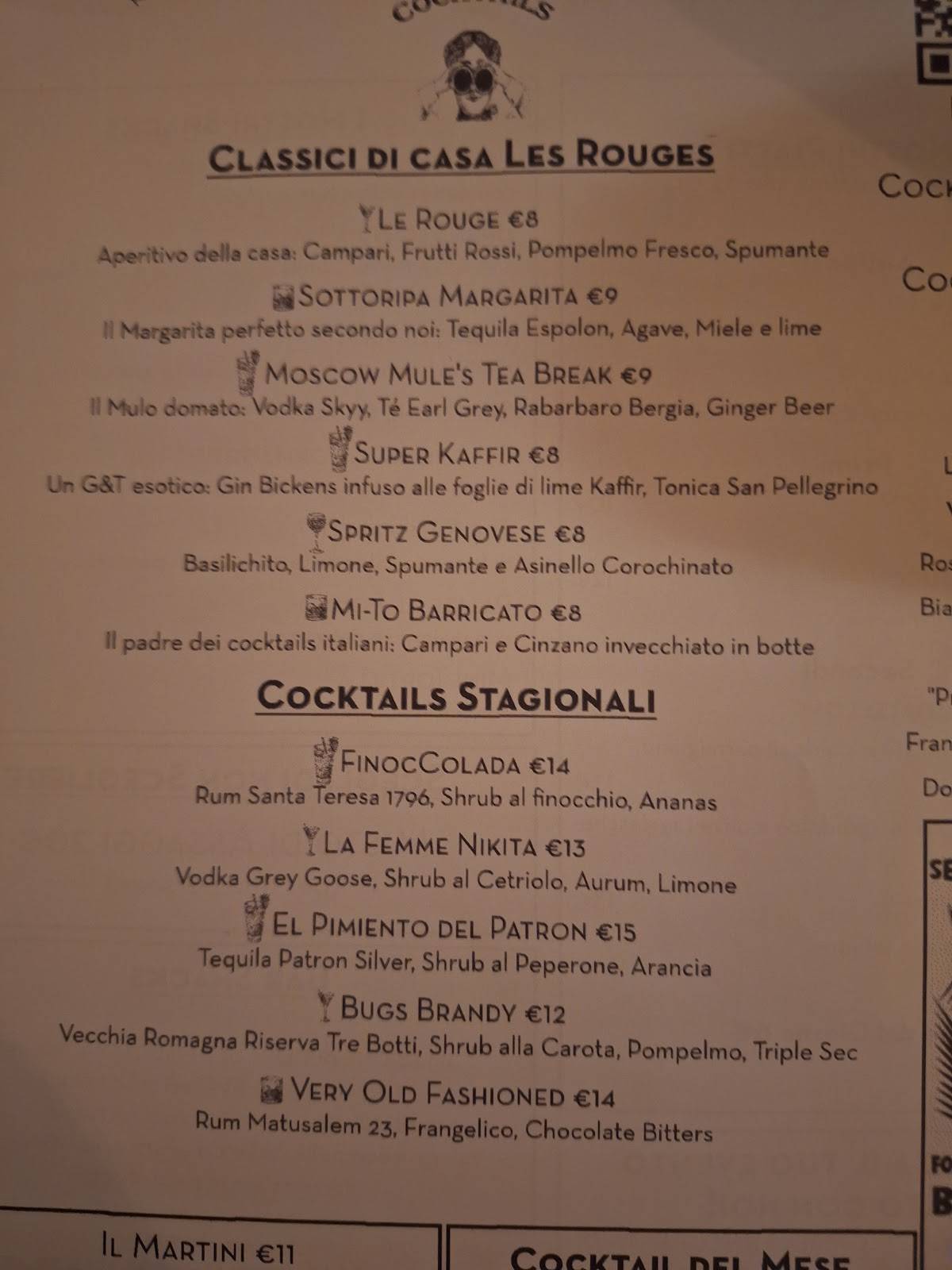 Menu di Les Rouges Cucina & Cocktails 