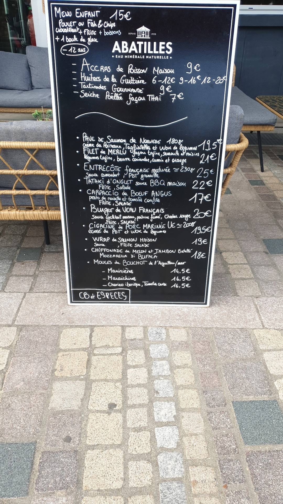 Menu de Coté Remblai