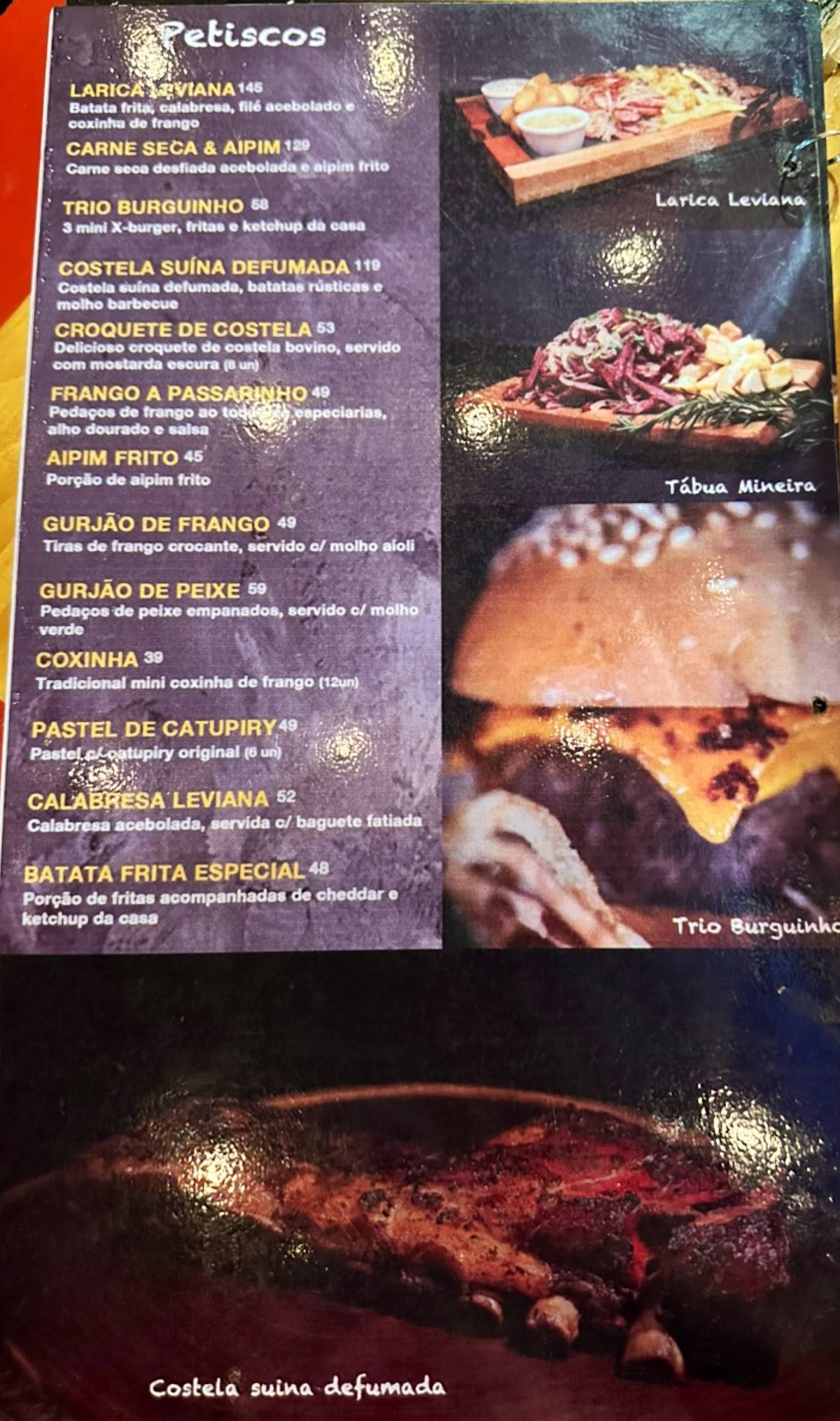 Leviano Bar cardápio