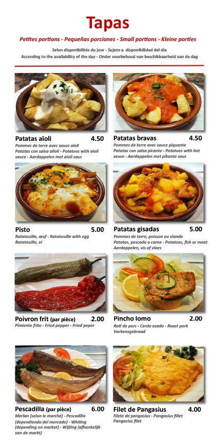 Menu de Chez Sam