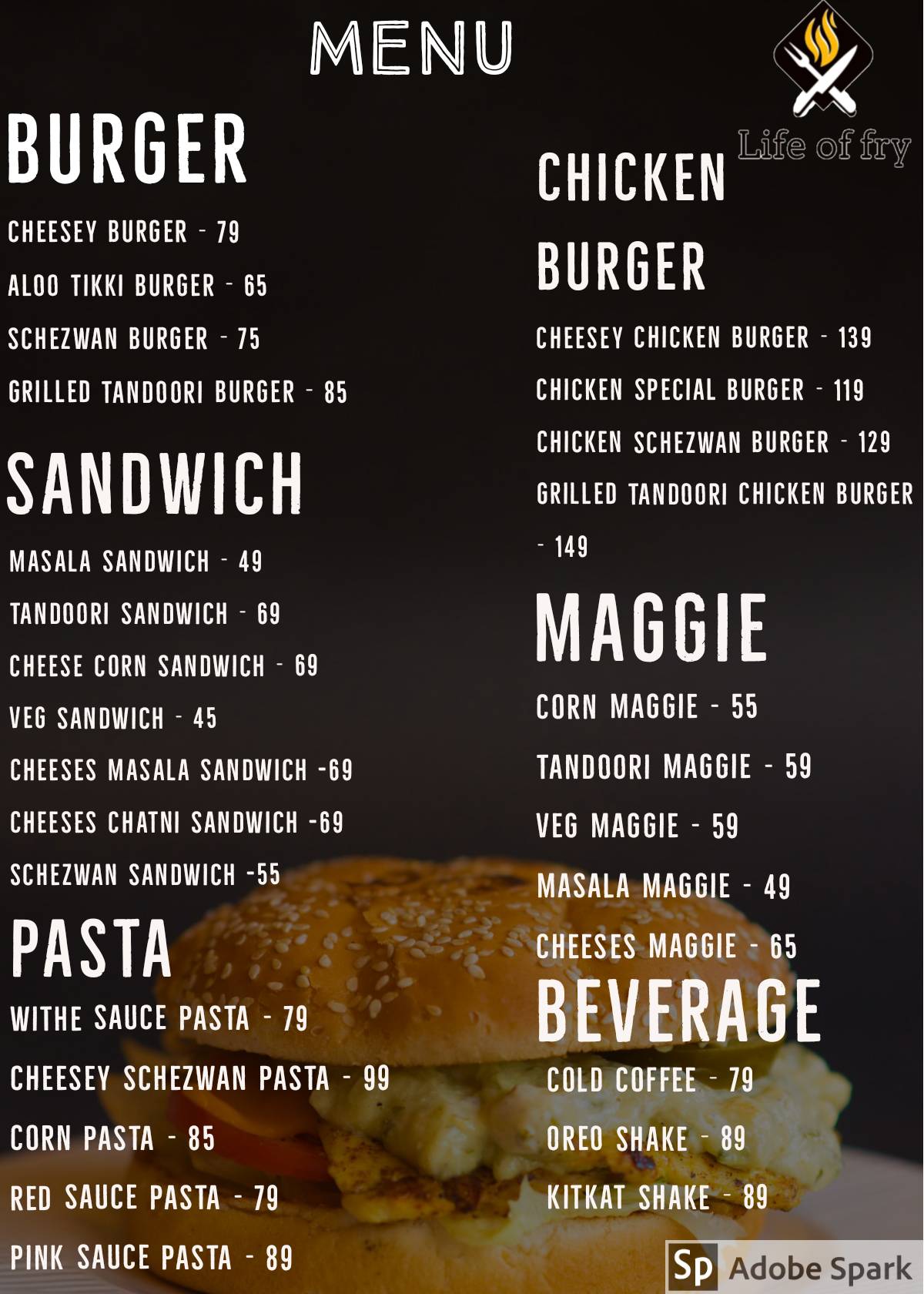 Life of fry menu