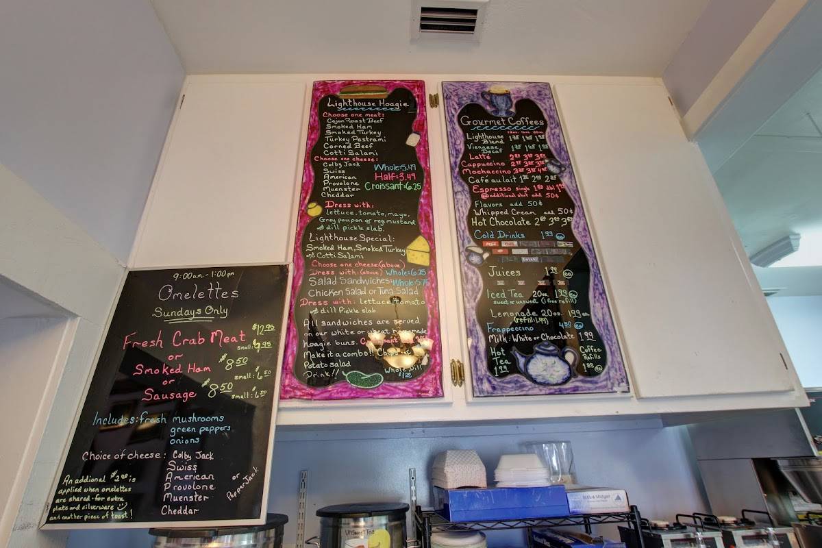 Menu at Lighthouse Bakery, Dauphin Island