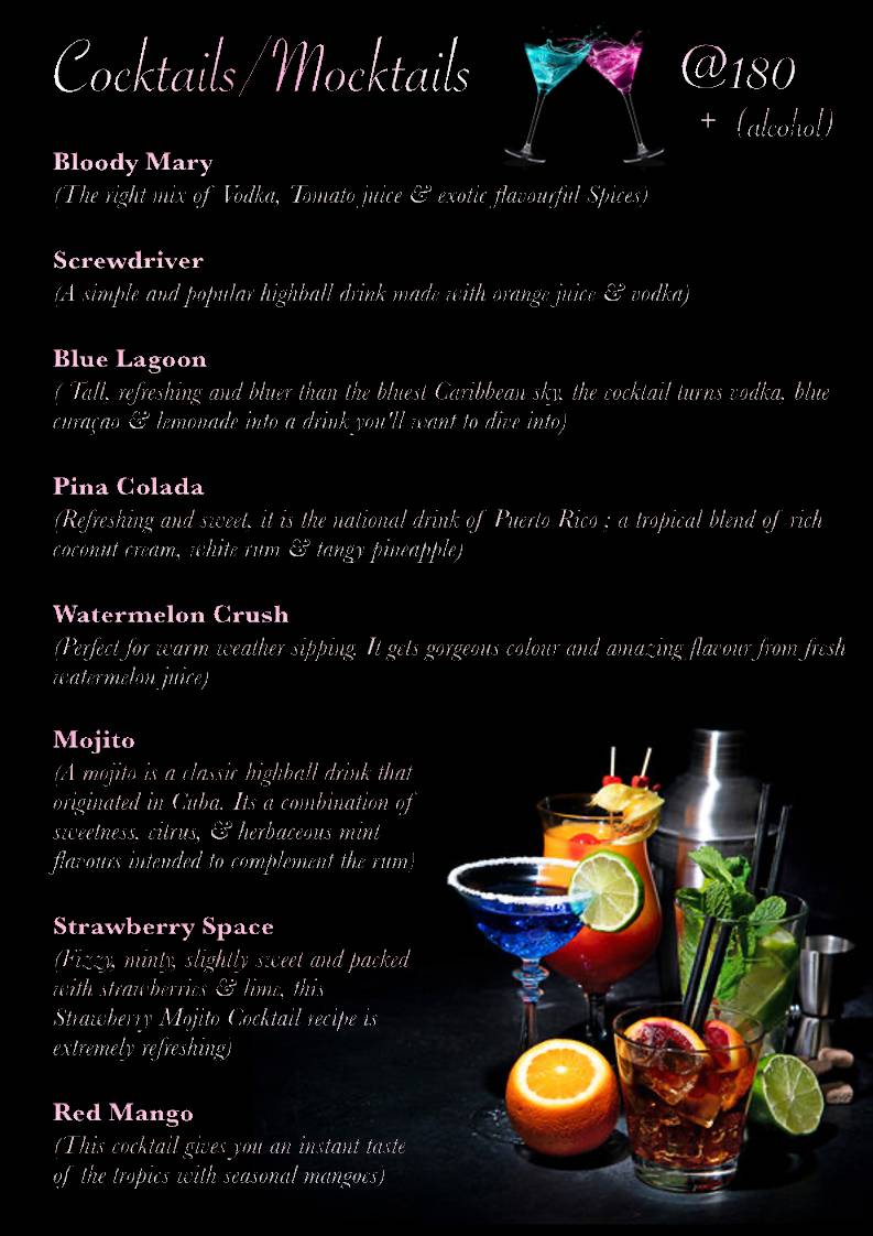 Limelight Restaurant & Bar menu